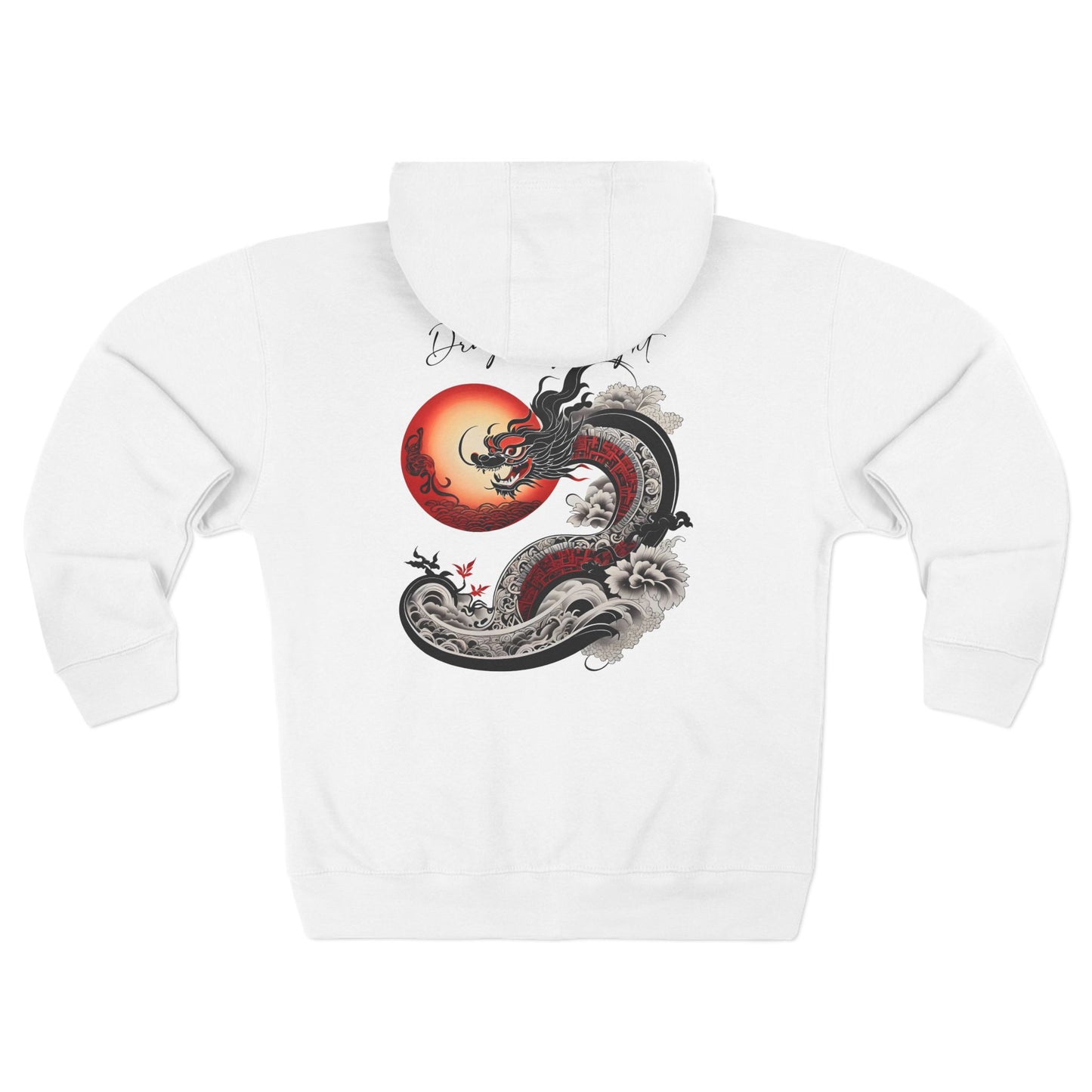 Angel by Day, Dragon by Night Zip-Hoodie - Japanese Dragon and Geisha Angel - Zip-Up Unisex Hoodie