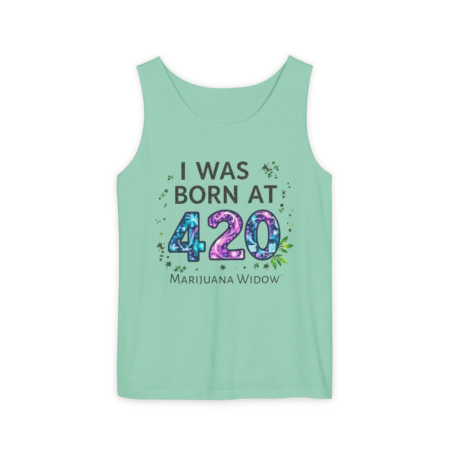 Born at 4/20 Tank Top – 'I Was Born At 420' Cannabis Graphic Tank - Unisex Tank Top
