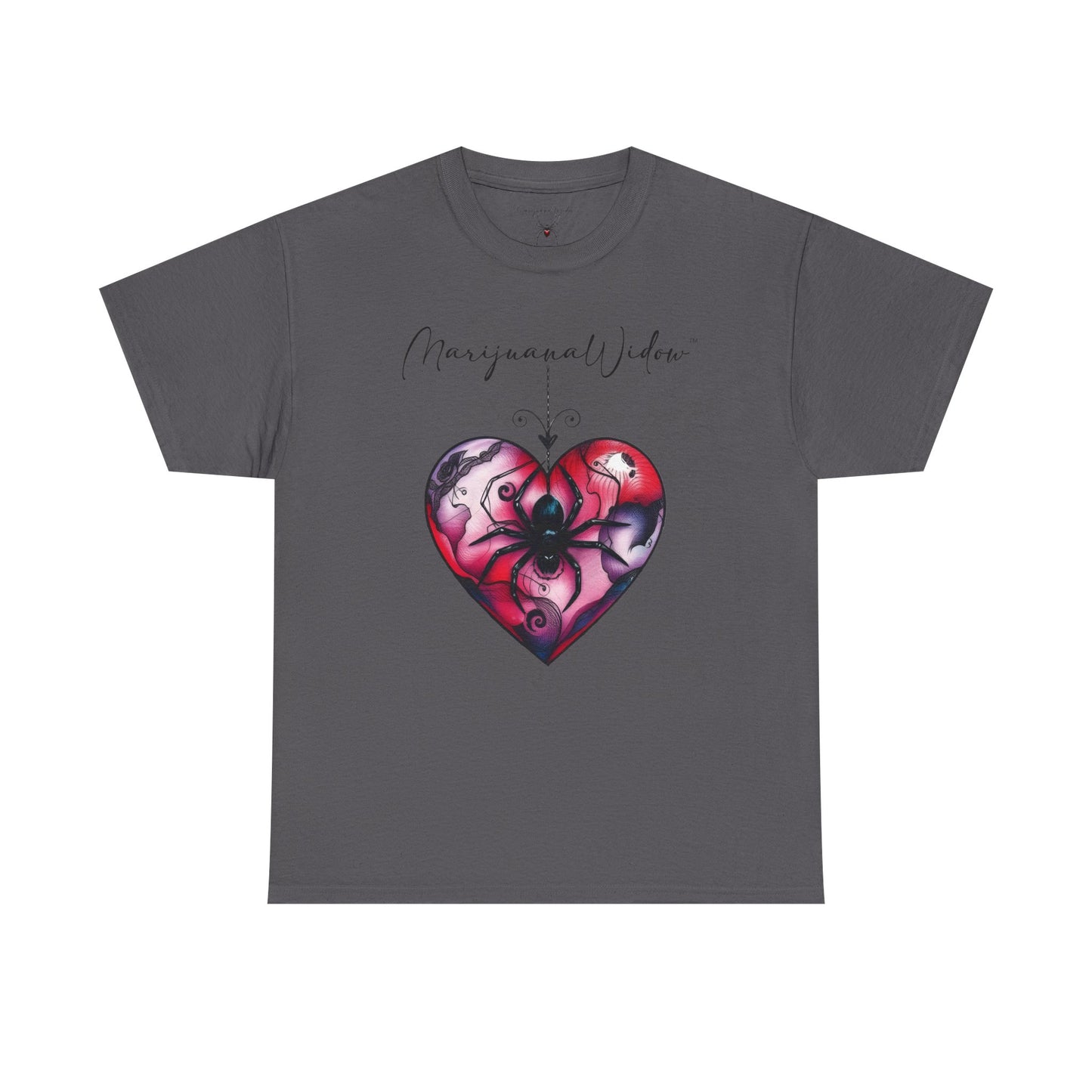 Valentine Heart with Spider Tee — Gothic Valentine Graphic Unisex T-Shirt