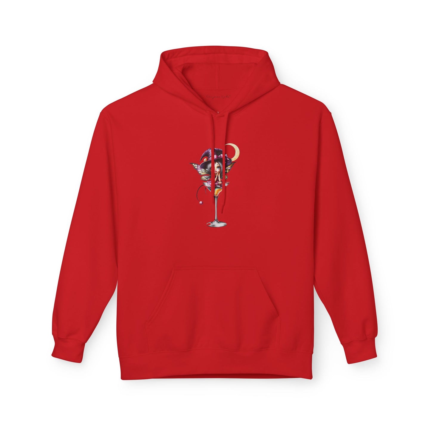 Halloween Fairy - Martini Bath Graphic Unisex Hoodie — Retro Cocktail Illustration