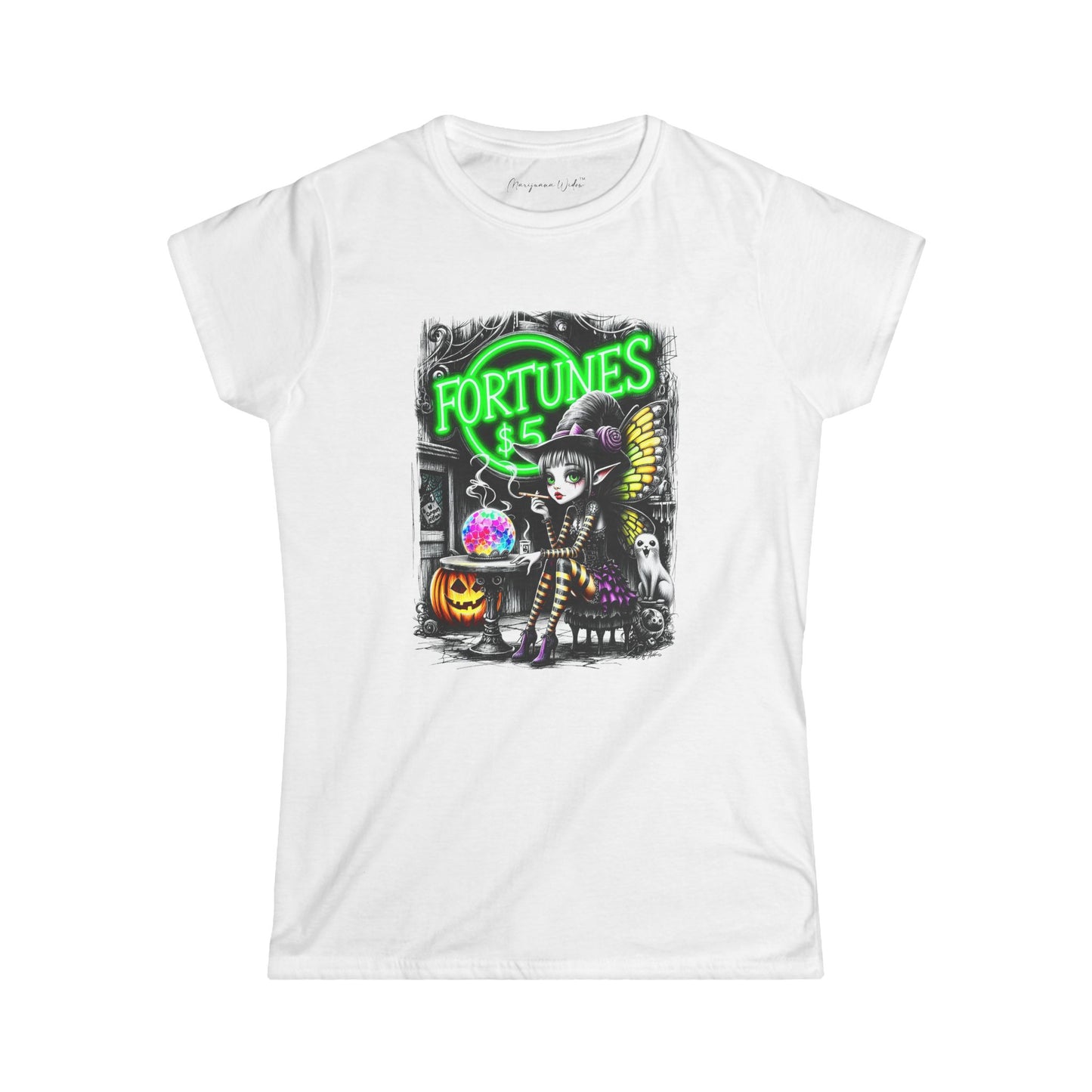 Halloween Fairy - Fortune Teller - Women's Softstyle T-Shirt - Marijuana Widow