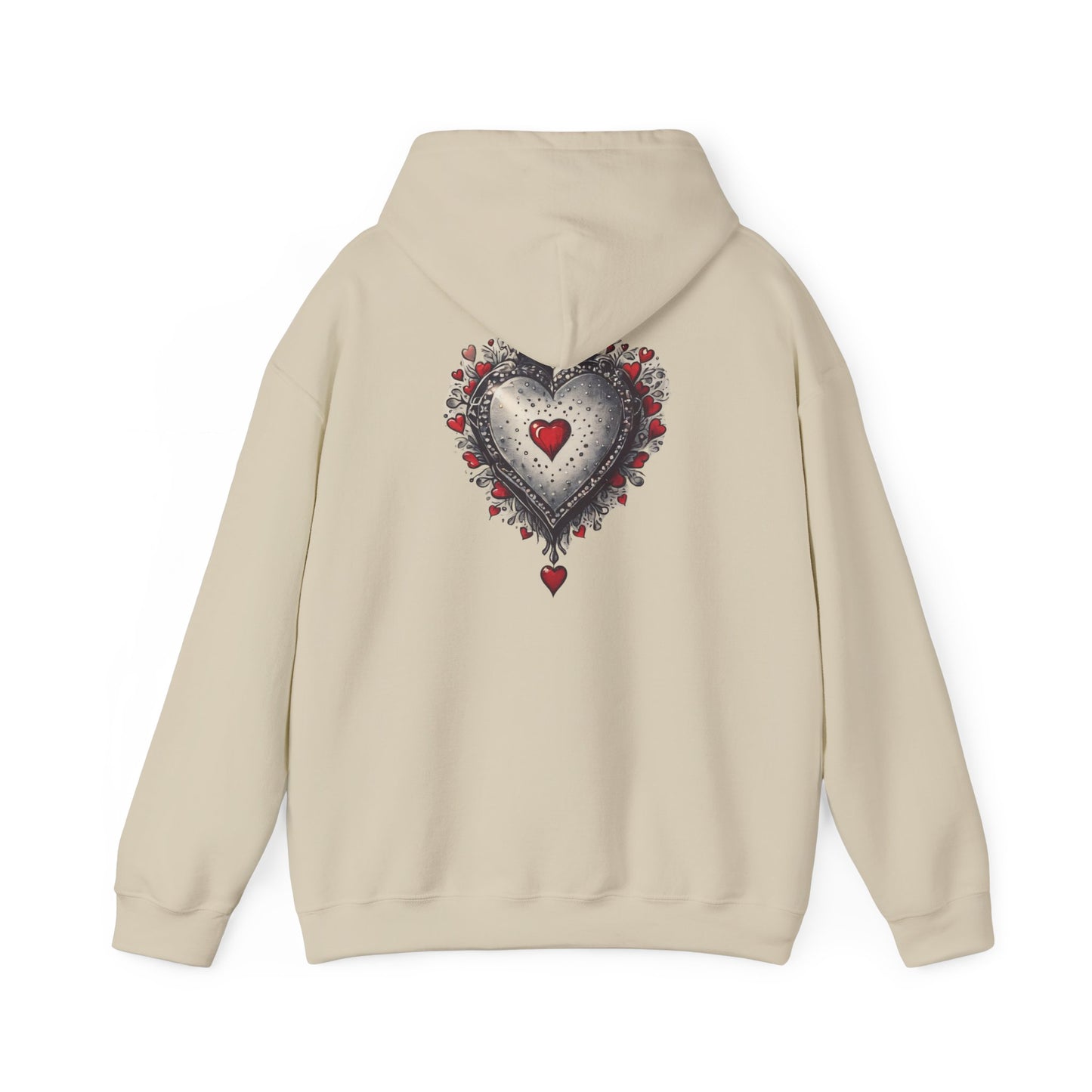 Heart Gilded Box Hoodie — Gothic Rose Heart Graphic Unisex Sweatshirt