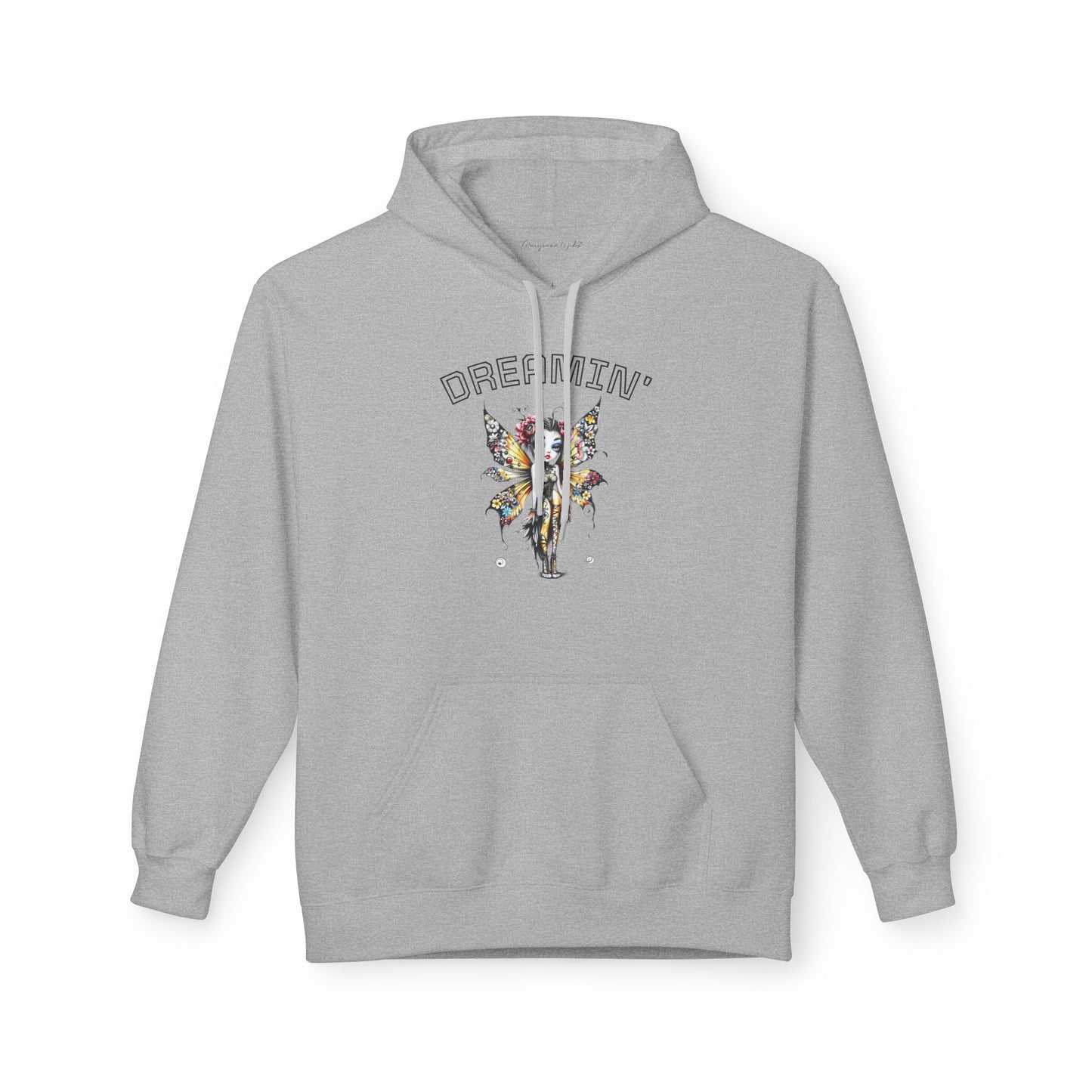 Goth Fairy - Dreamin' Butterfly Hoodie — Vintage Floral Graphic Unisex Pullover