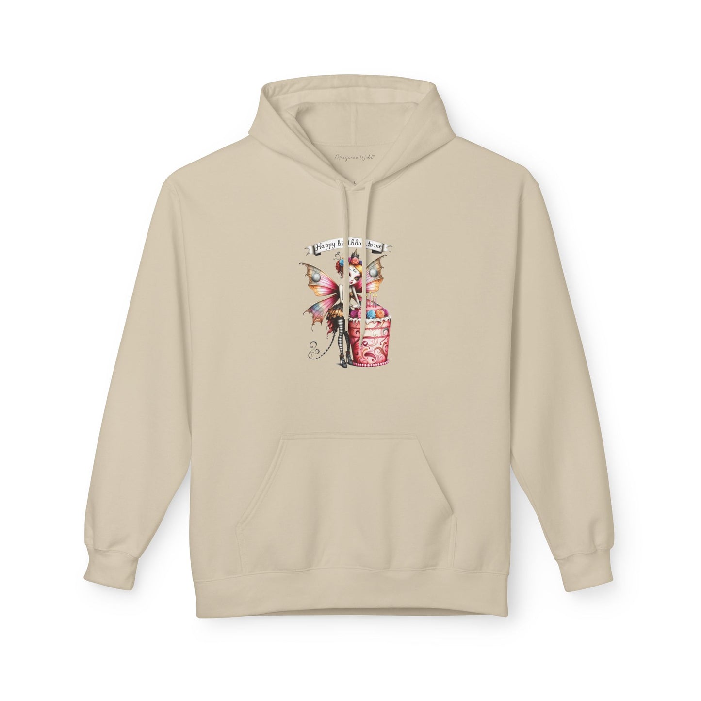 Fairy Butterfly - Happy Birthday to Me - Unisex Hoodie - Fairy and Cat with a Birthday Cake Sweatshirt