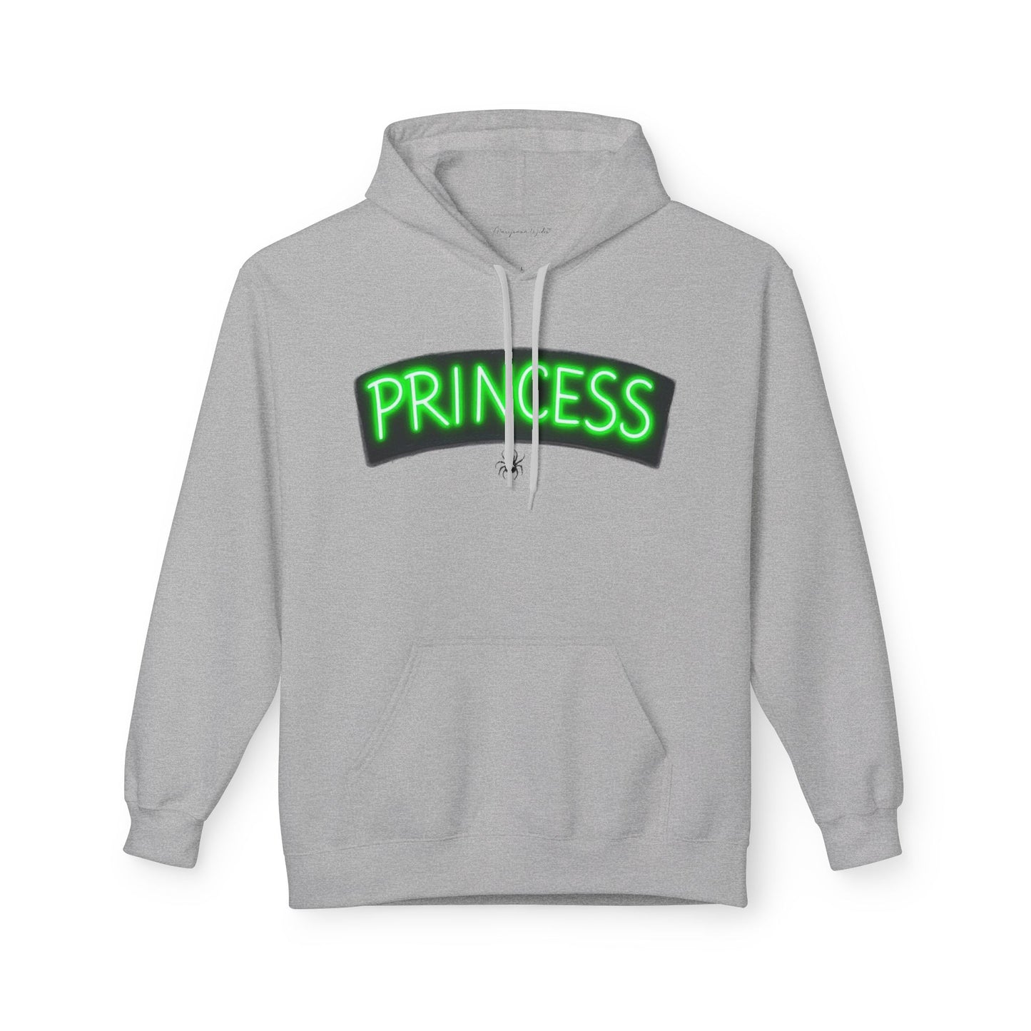 Princess Witch Hoodie — Gothic Neon Throne Graphic Unisex Hoodie