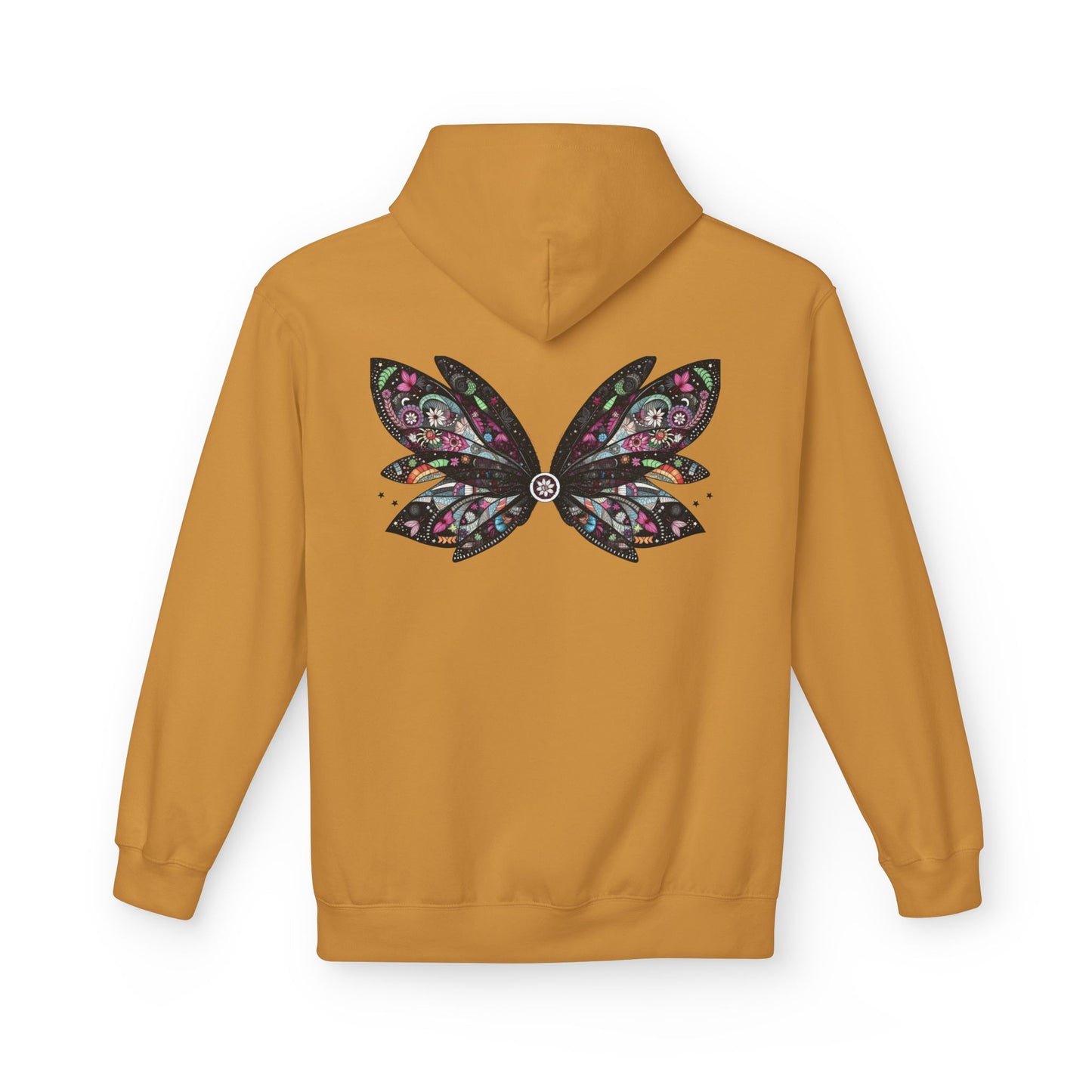 Praying for Peace - Fairy Butterfly Floral Wings Hoodie — Whimsical Butterfly Silhouette Pullover