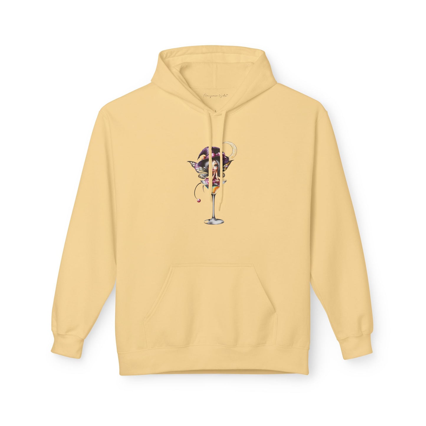 Halloween Fairy - Martini Bath Graphic Unisex Hoodie — Retro Cocktail Illustration
