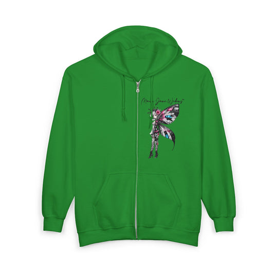 Fairy Butterfly Zip Hoodie - A Little Hope Goes a Long Way - Full-Zip Unisex Sweatshirt
