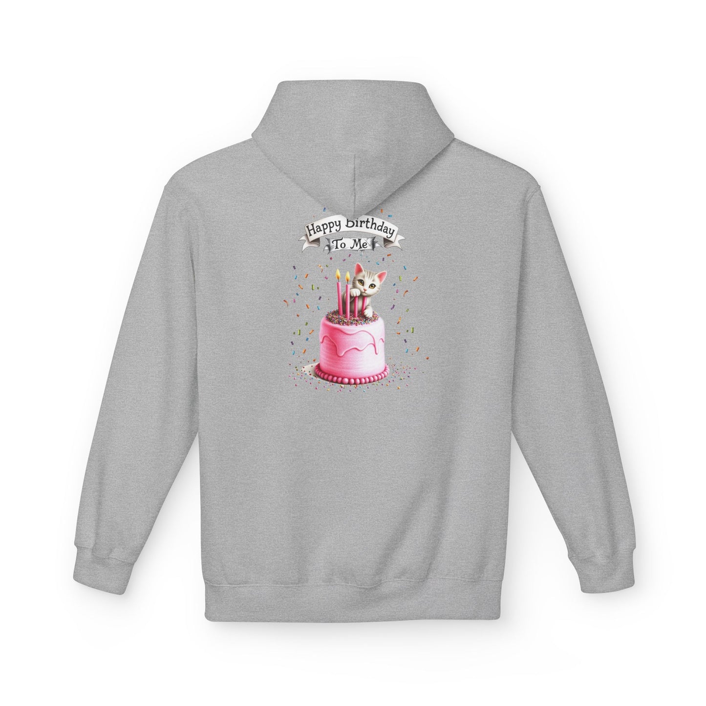 Fairy Butterfly - Happy Birthday to Me - Unisex Hoodie - Fairy and Cat with a Birthday Cake Sweatshirt
