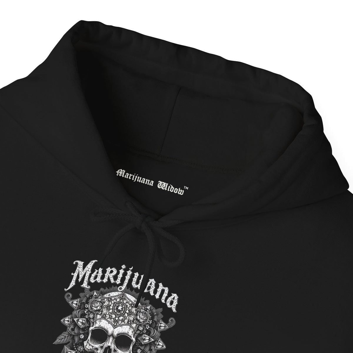 Marijuana Widow "Endangered Skull" Graphic Hoodie - Ink Art Sweatshirt with Front Back Sleeves Graphics - Marijuana Widow