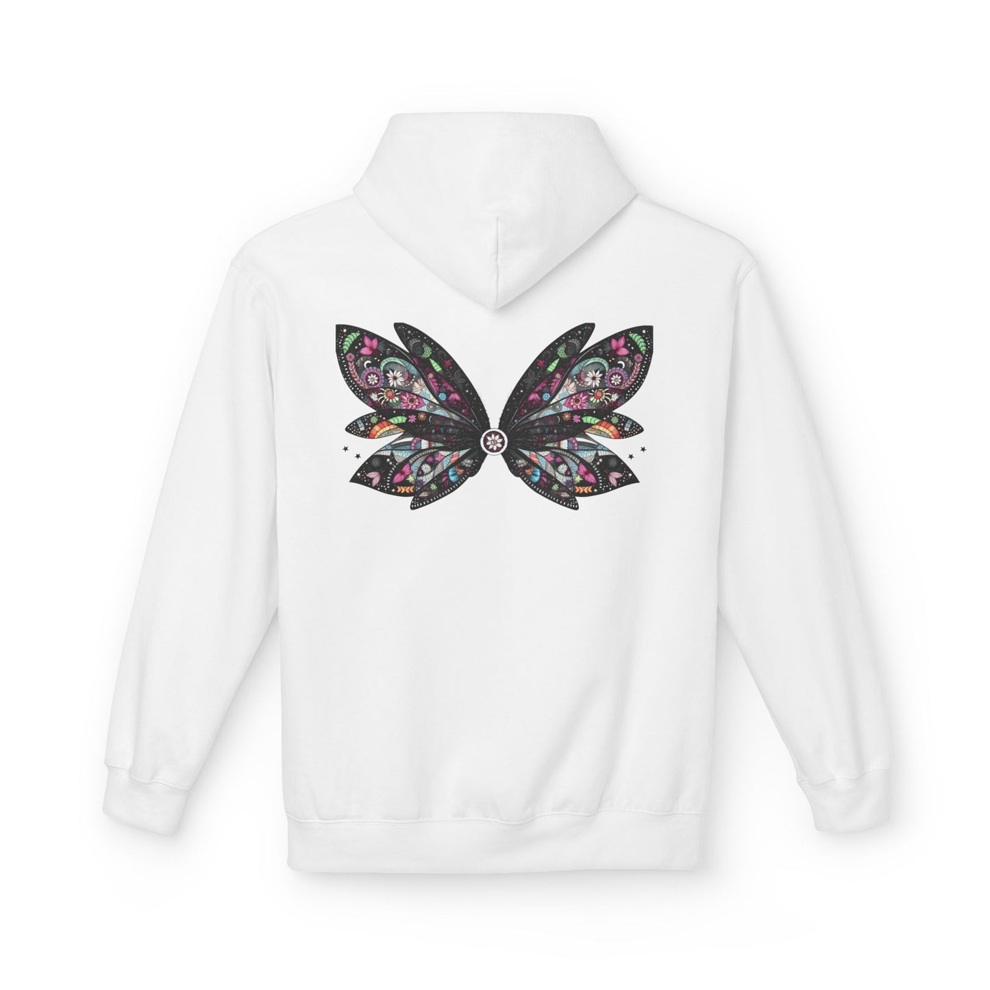 Praying for Peace - Fairy Butterfly Floral Wings Hoodie — Whimsical Butterfly Silhouette Pullover