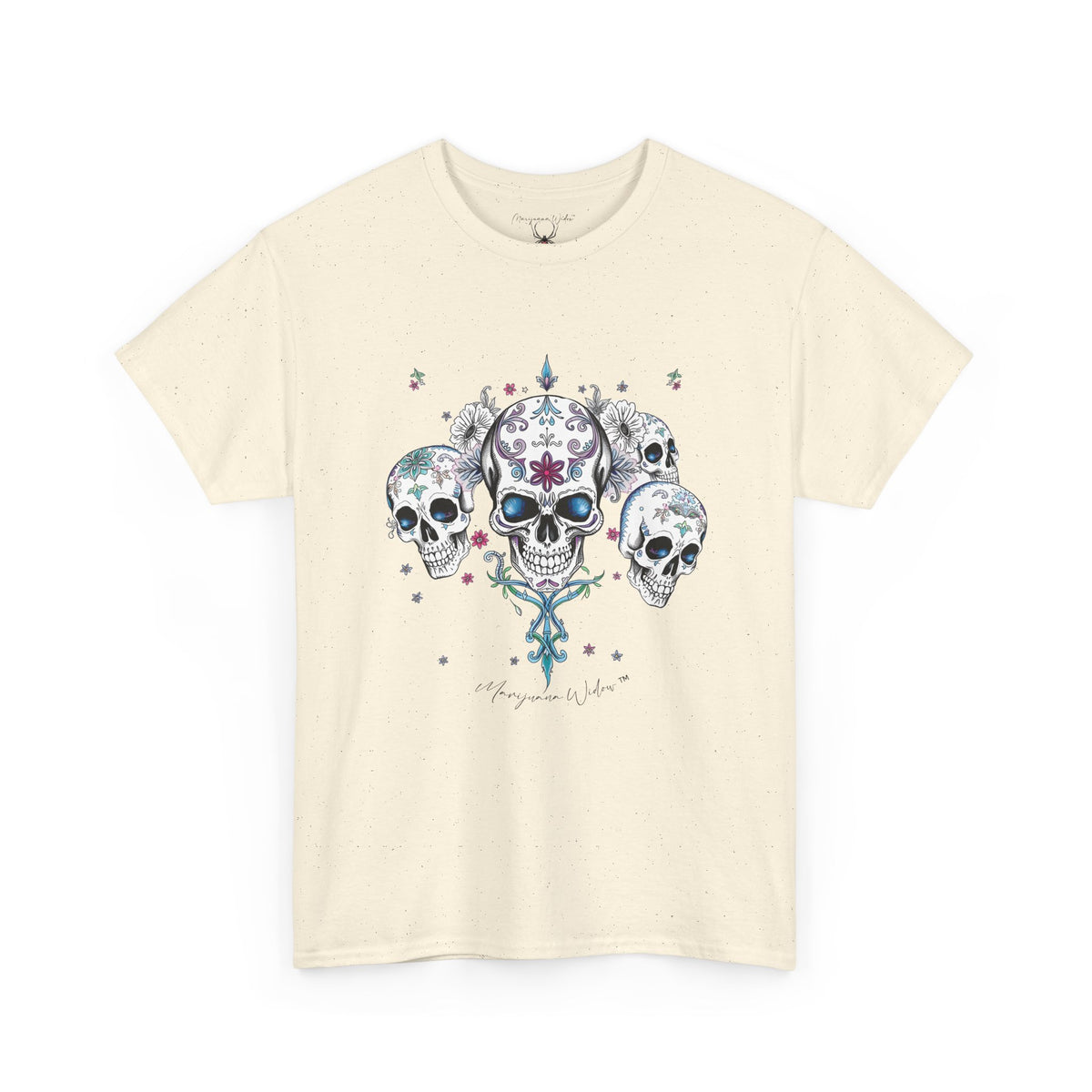 Dia de Los Muertos - Skulls - Blue Pink Green - Unisex T-shirt - Marijuana Widow