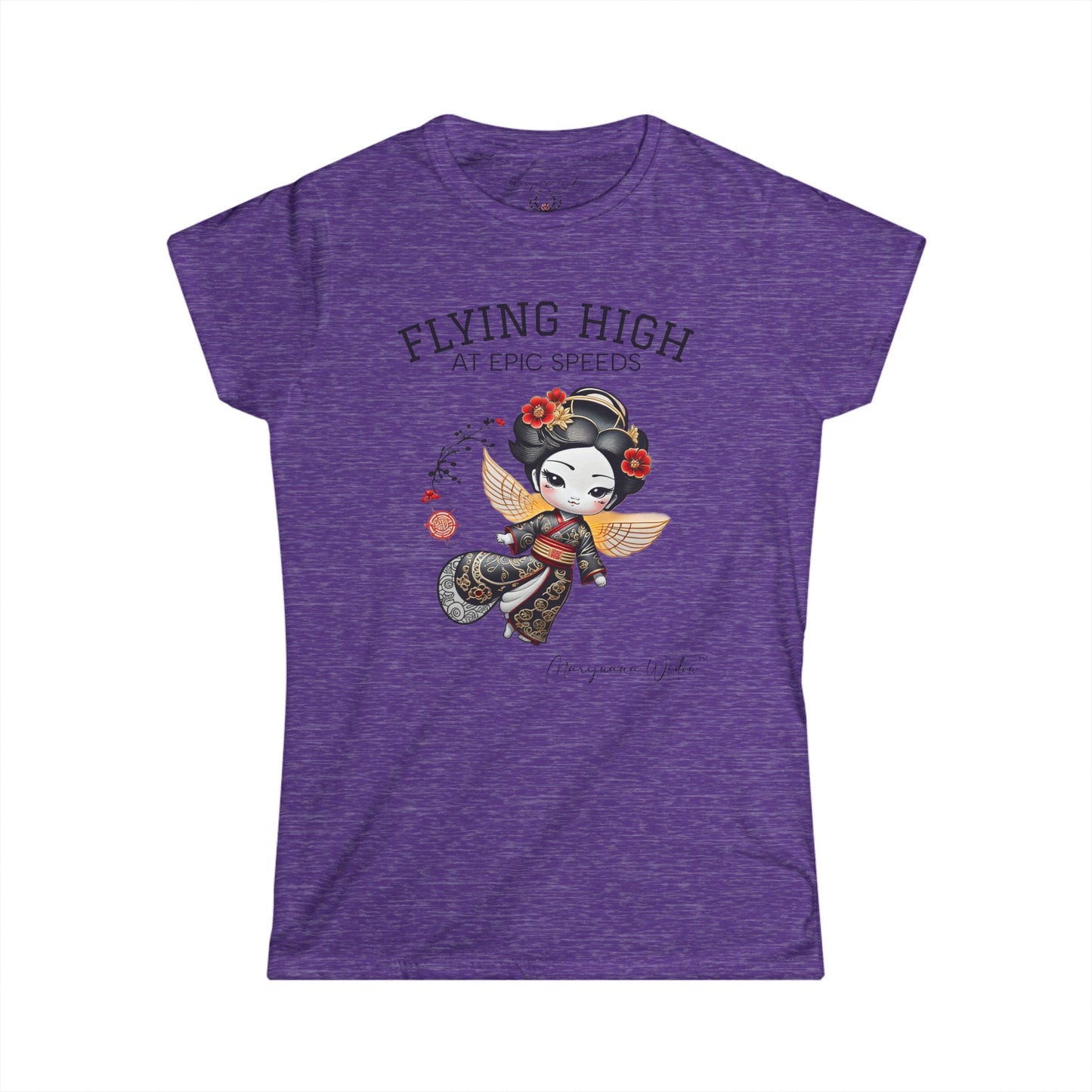 Geisha Angel — Flying High — Floral Kokeshi Doll Women's Tee