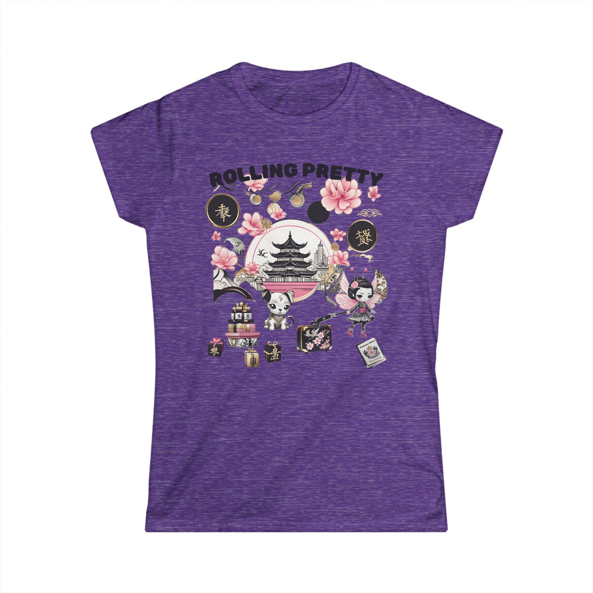 Geisha Angel on Vacation — Rolling Pretty - Women's Tee - Marijuana Widow