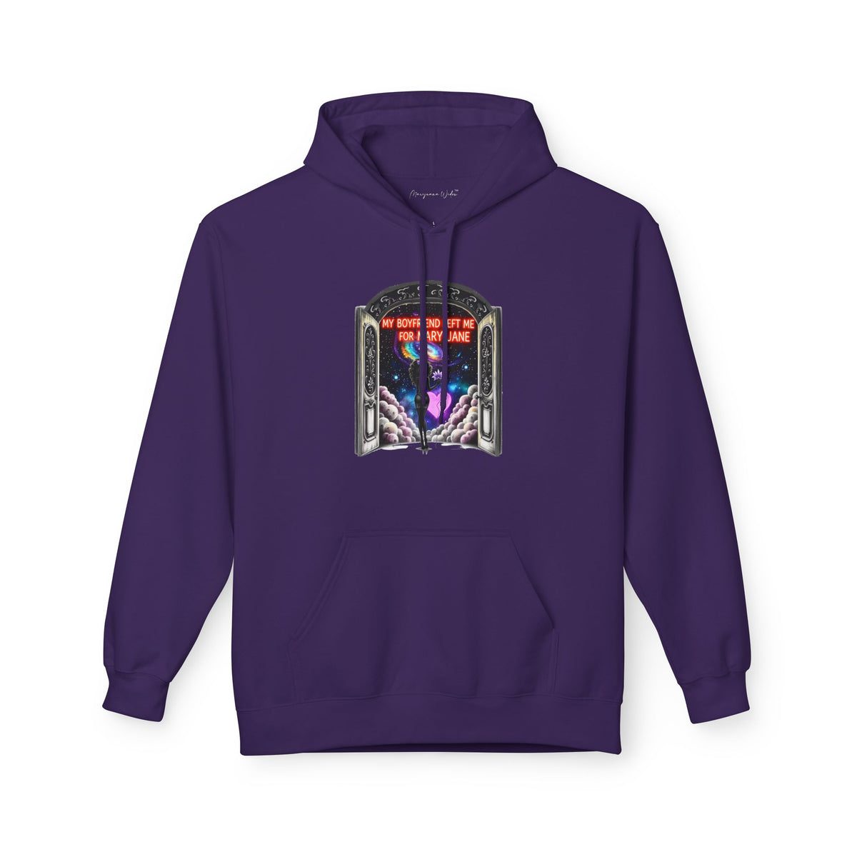 Mary Jane Galaxy Window Hoodie — "My Boyfriend Left Me For Mary Jane" Space Portal Graphic - Marijuana Widow