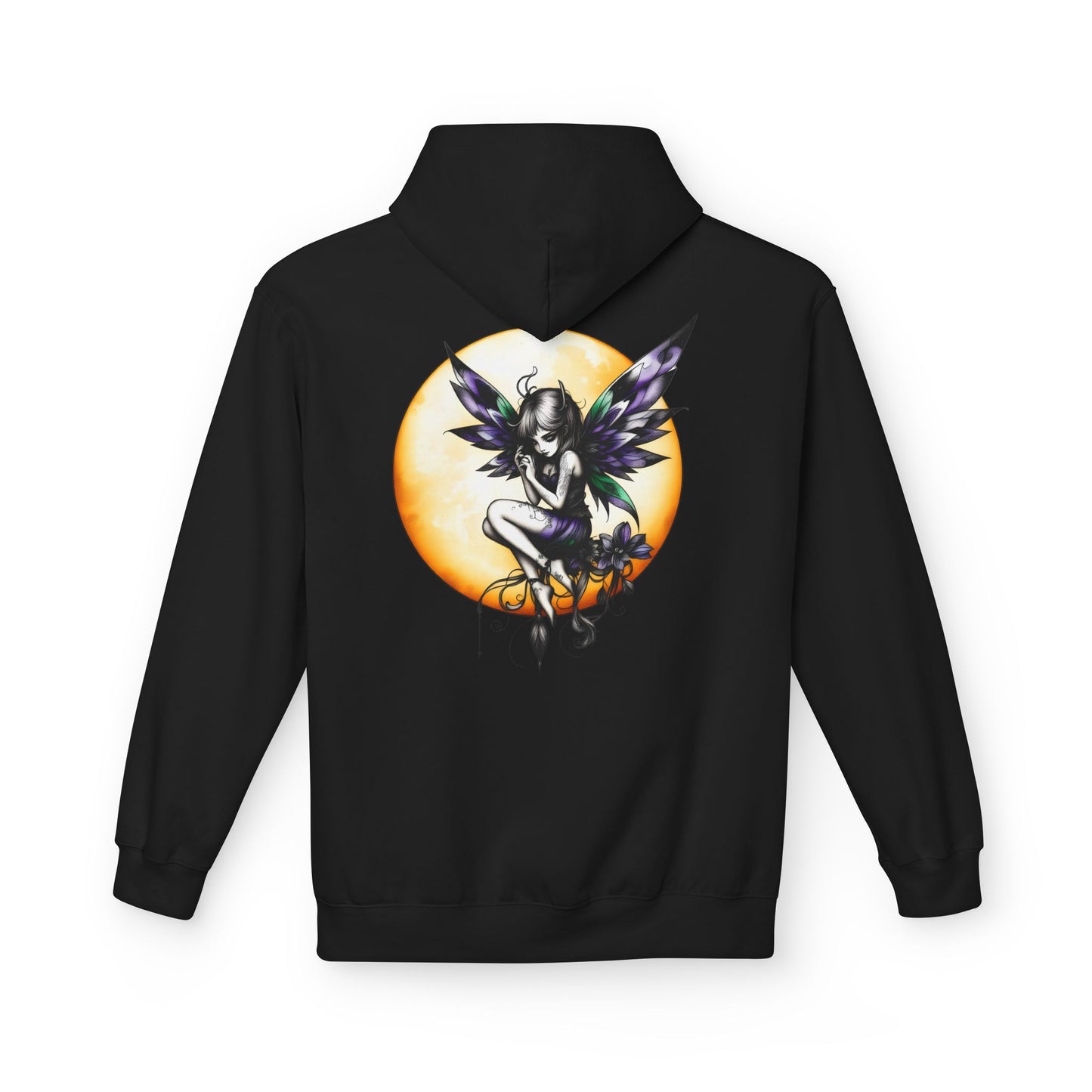 Fairy Moon Hoodie — Girl in the Moon - Fantasy Fairy with Crescent Moon Graphic