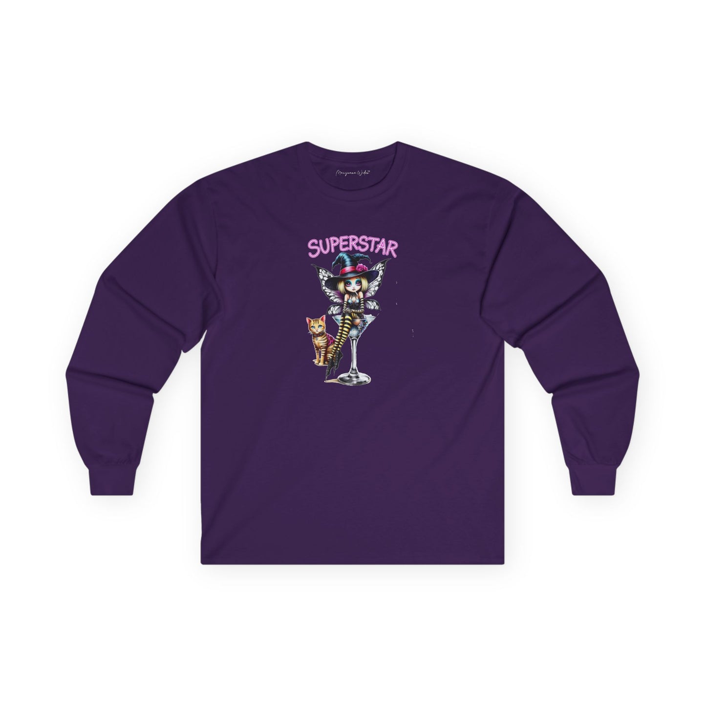 Halloween Fairy - Superstar - Fairy Witch and Cat - Unisex Long Sleeve Tee