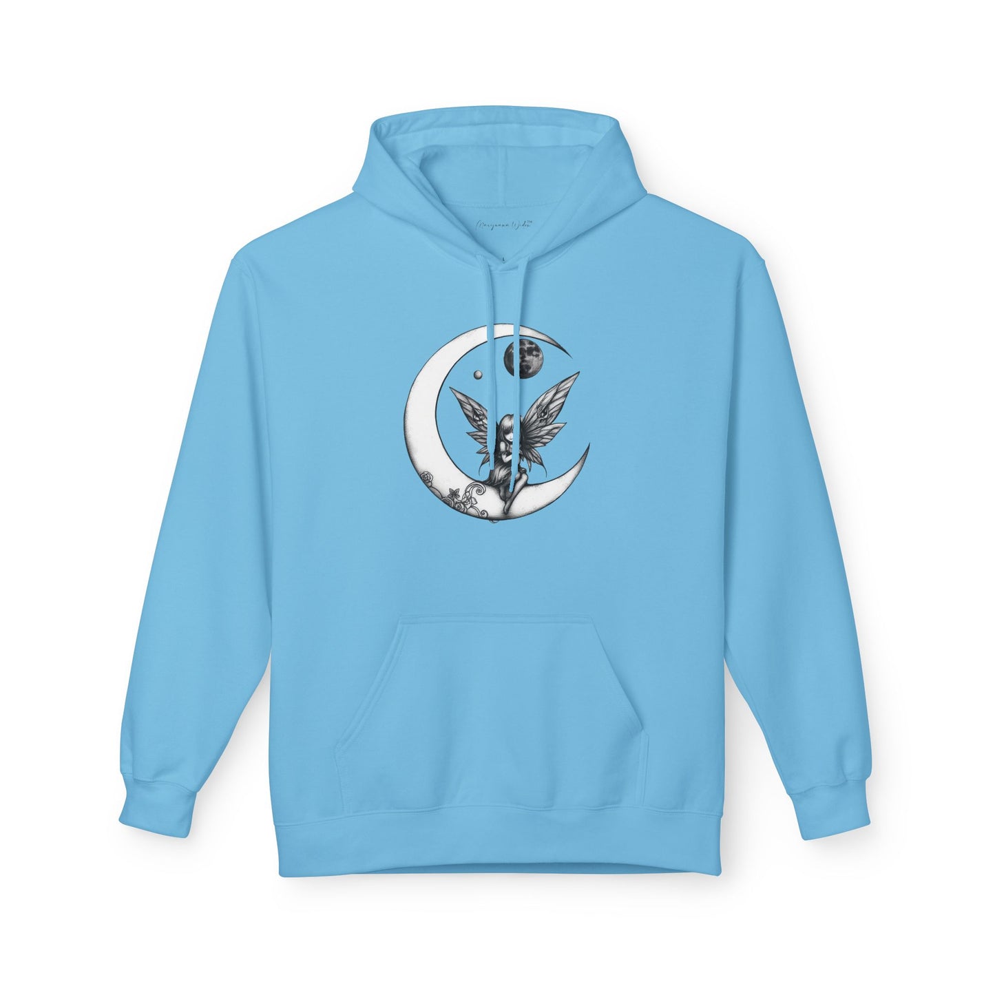Fairy Moon Hoodie — Girl in the Moon - Fantasy Fairy with Crescent Moon Graphic