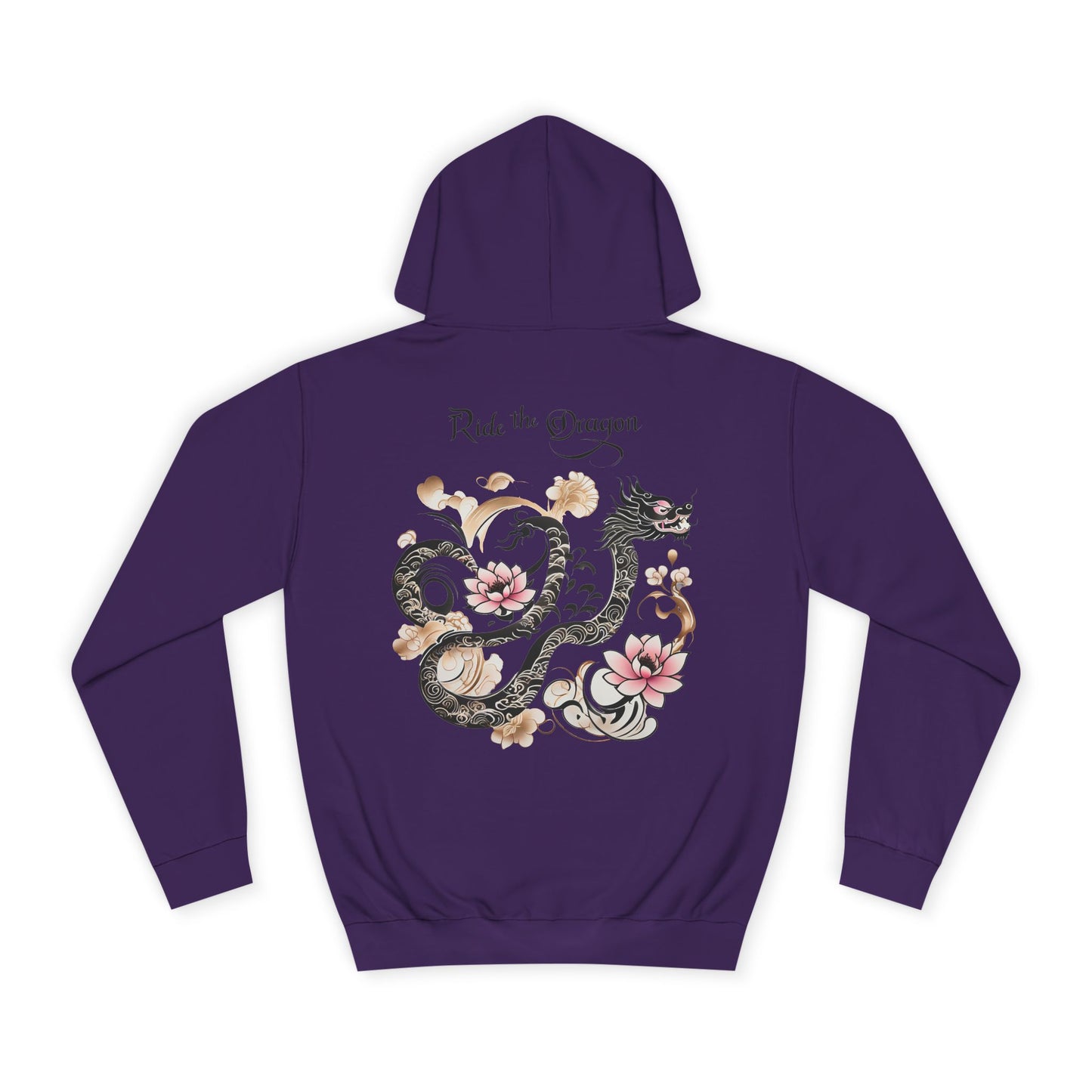 Ride the Dragon - Dragon Floral Hoodie - Japanese-Inspired Unisex Hoodie