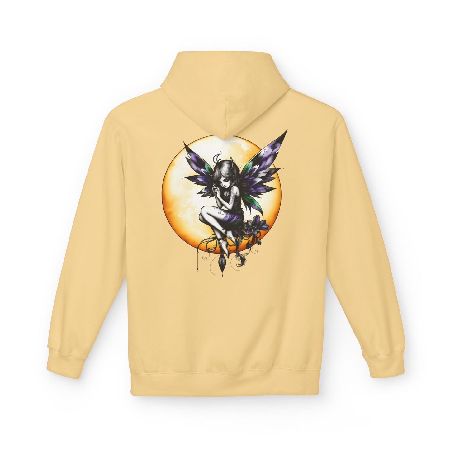 Fairy Moon Hoodie — Girl in the Moon - Fantasy Fairy with Crescent Moon Graphic
