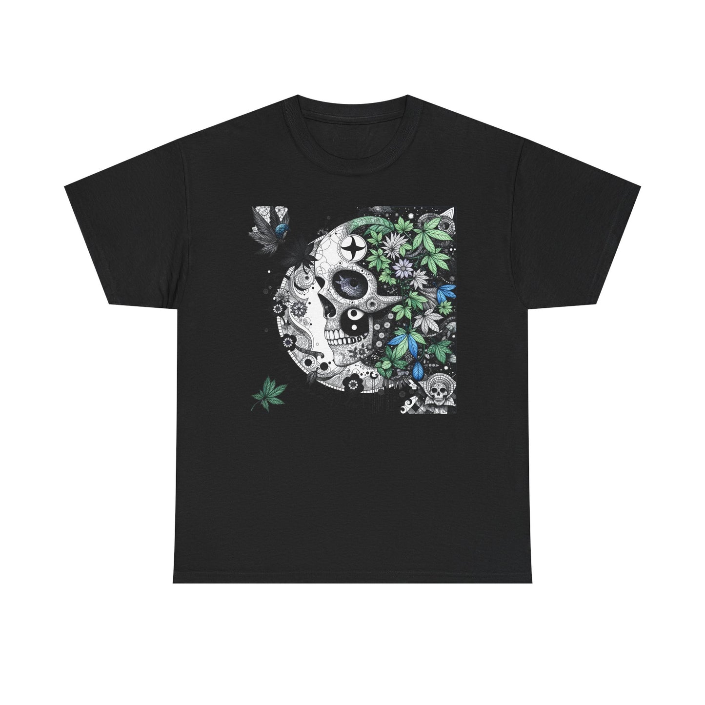 Blowing in the Wind - Skull and Leaves Unisex T-Shirt