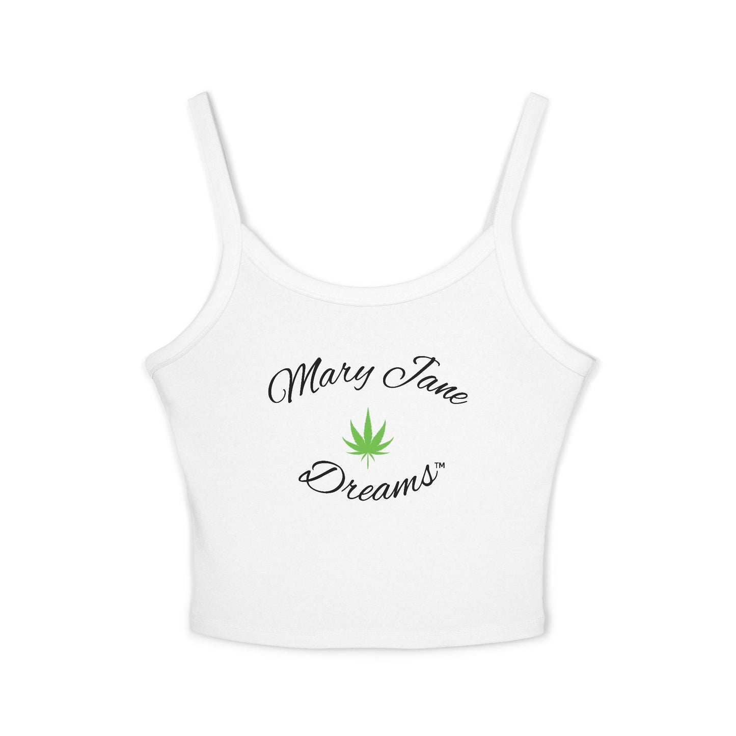 Mary Jane Dreams Tank Top Simple Leaf — Women's Spaghetti Strap Crop