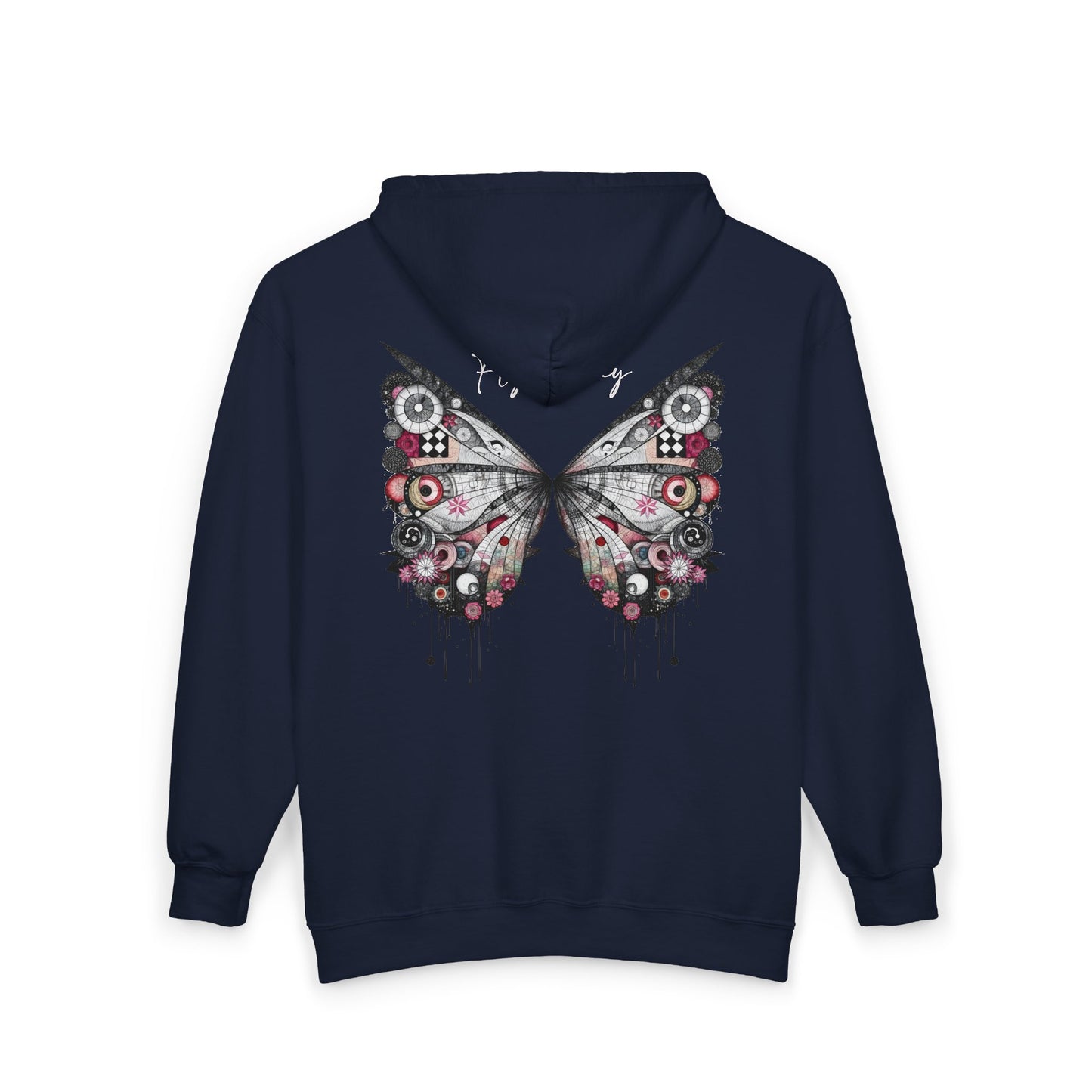 Fairy Butterfly Zip Hoodie - Fly Away - Full-Zip Unisex Sweatshirt