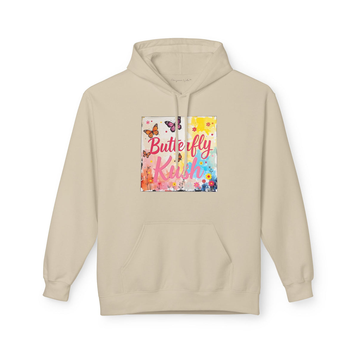 Butterfly Kush Hoodie - Floral Watercolor Comfort Unisex Sweatshirt - Marijuana Widow