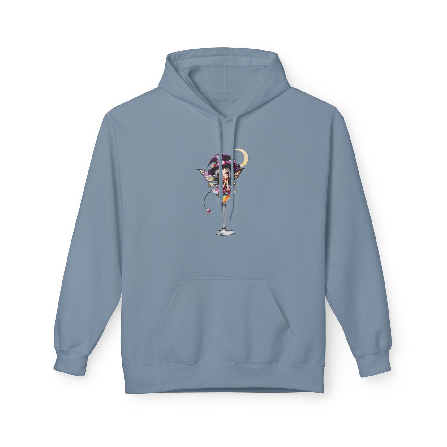 Halloween Fairy - Martini Bath Graphic Unisex Hoodie — Retro Cocktail Illustration