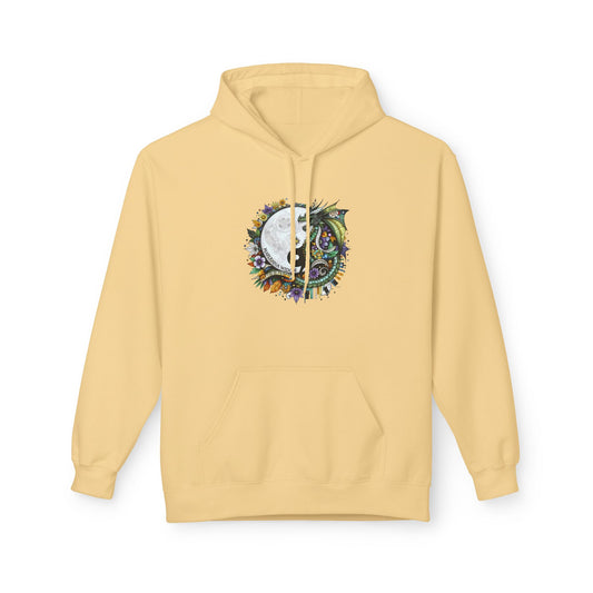 Dragon Flower - Moon & Floral Hoodie — Botanical Moon Phases Pullover - Marijuana Widow