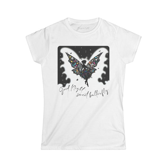 Fairy Butterfly Night Women's Tee — Good Night Sweet Butterfly Graphic Shirt