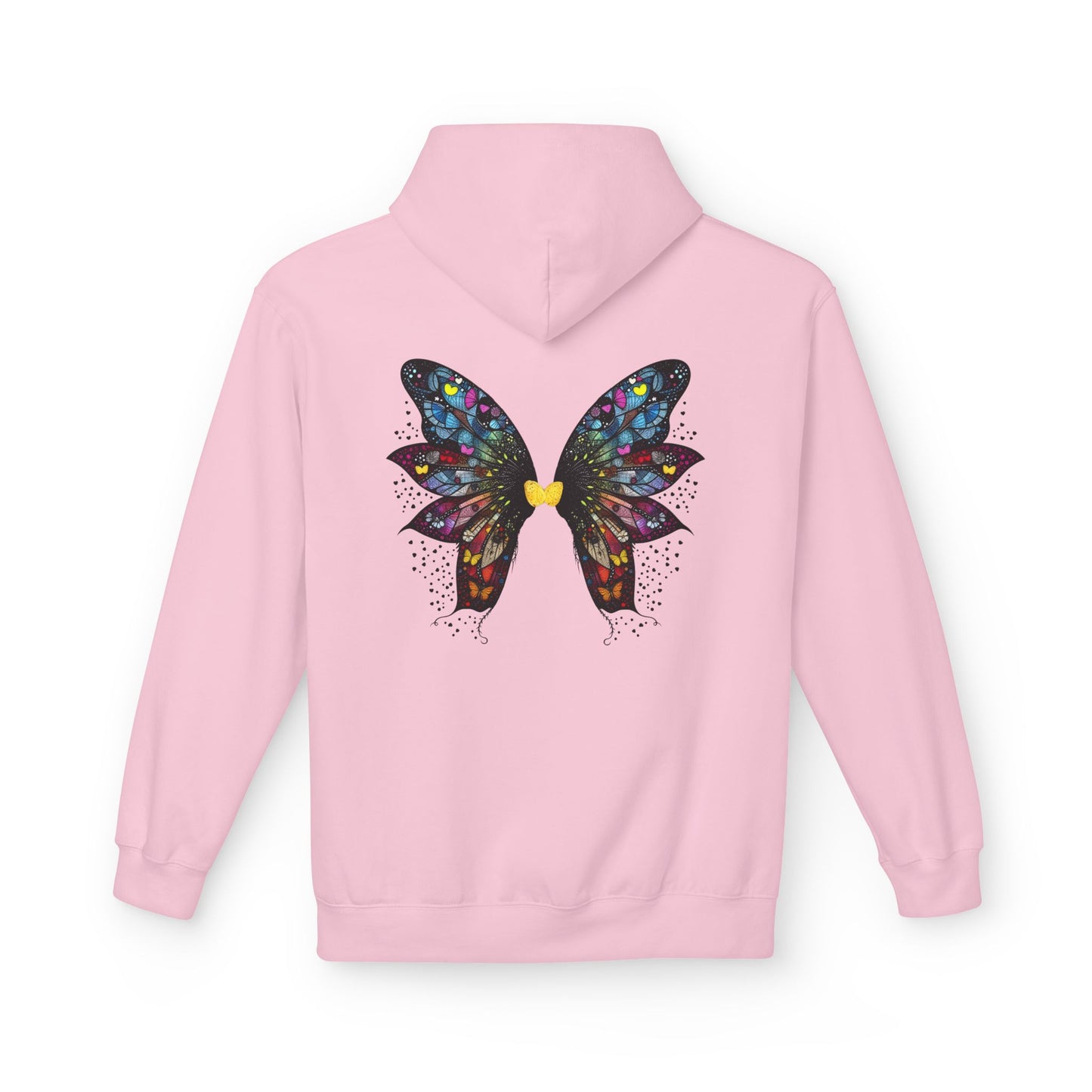 Fairy Dancer - Fairy Butterfly Wings Hoodie — Colorful Butterfly Mosaic Design