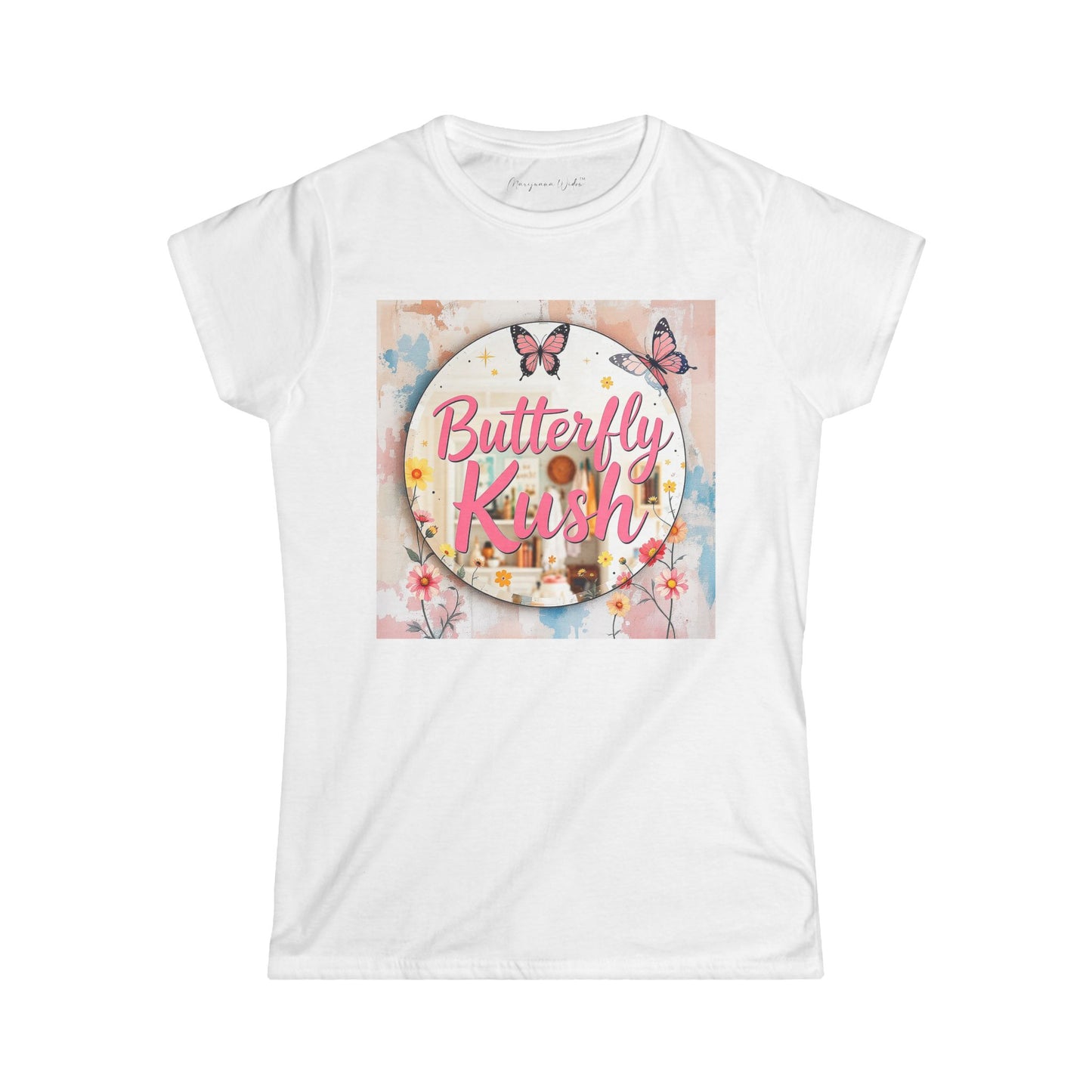 Butterfly Kush Pastel Mirror — Floral Pastel Women's Graphic T‑Shirt
