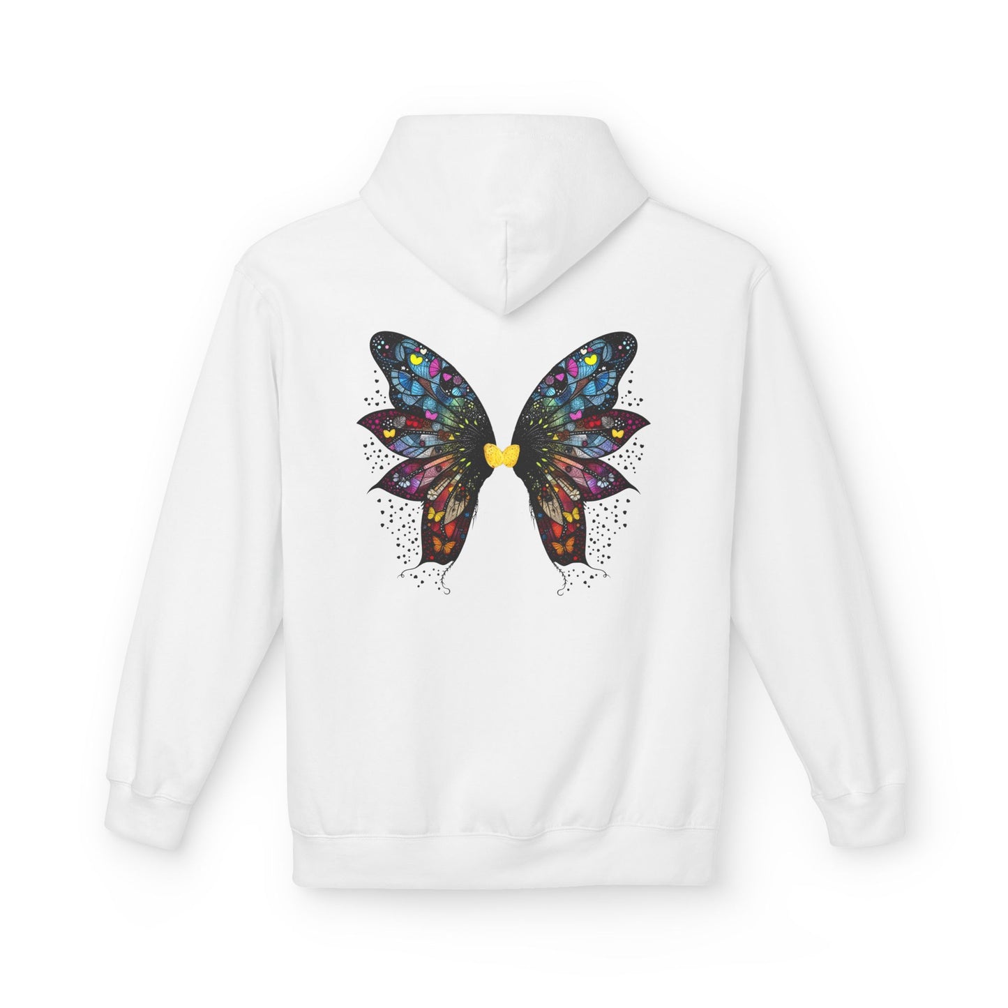 Fairy Dancer - Fairy Butterfly Wings Hoodie — Colorful Butterfly Mosaic Design