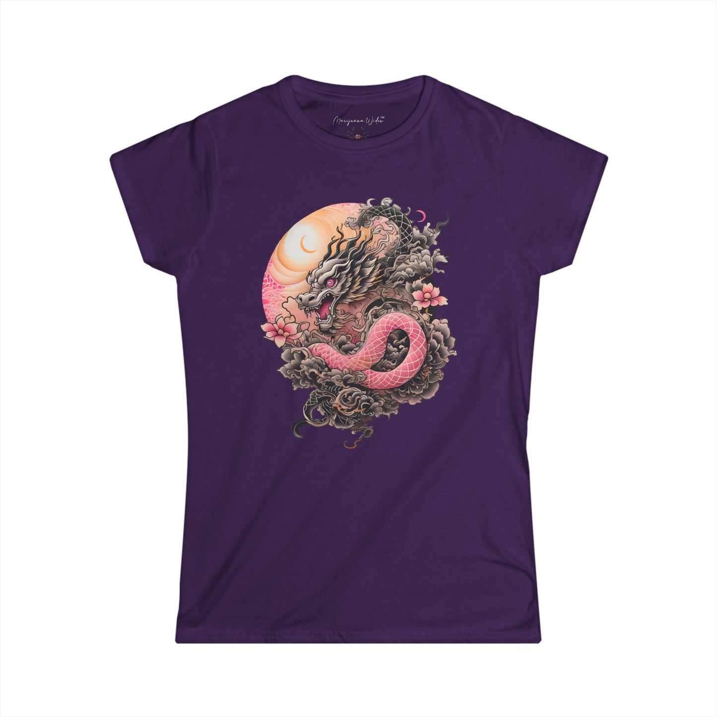 Dragon Serpent Tee — Pink Asian Dragon Graphic Women's T-Shirt