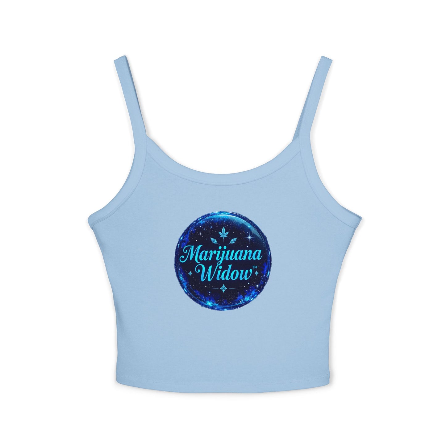 Marijuana Widow Blue Glass Tank Top — Women's Spaghetti Strap Crop