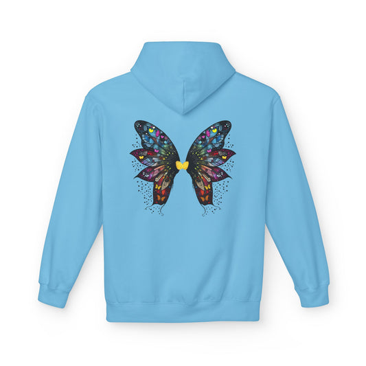 Fairy Dancer - Fairy Butterfly Wings Hoodie — Colorful Butterfly Mosaic Design