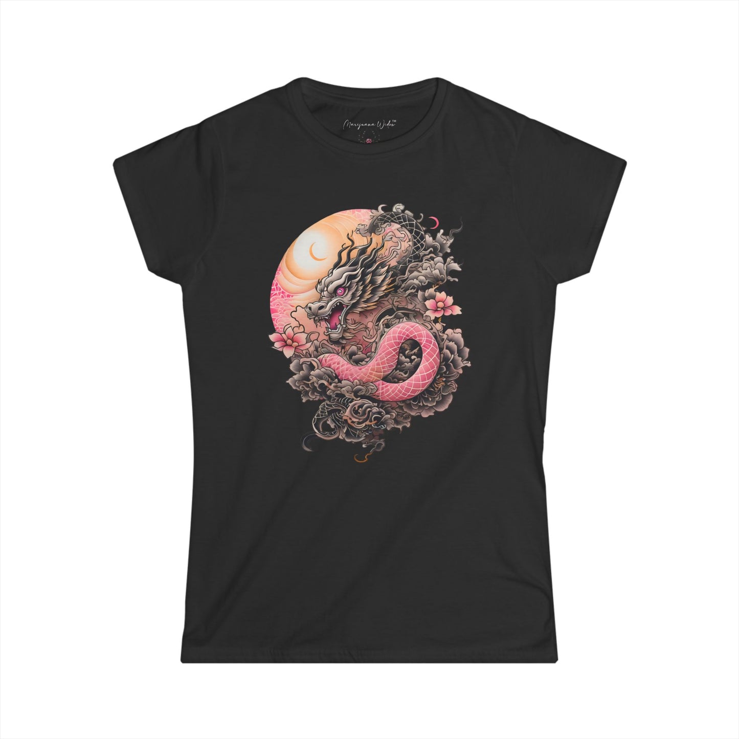 Dragon Serpent Tee — Pink Asian Dragon Graphic Women's T-Shirt