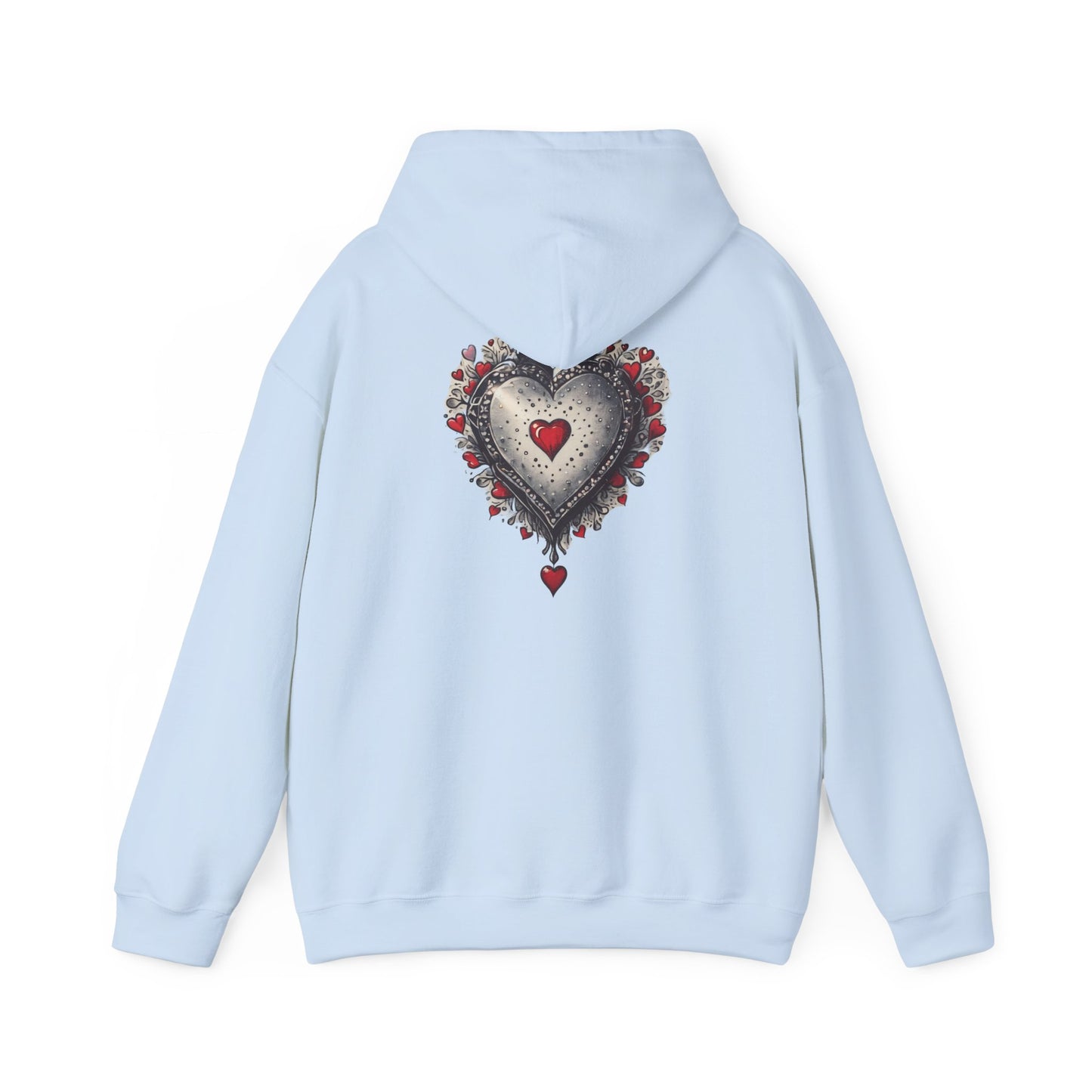Heart Gilded Box Hoodie — Gothic Rose Heart Graphic Unisex Sweatshirt
