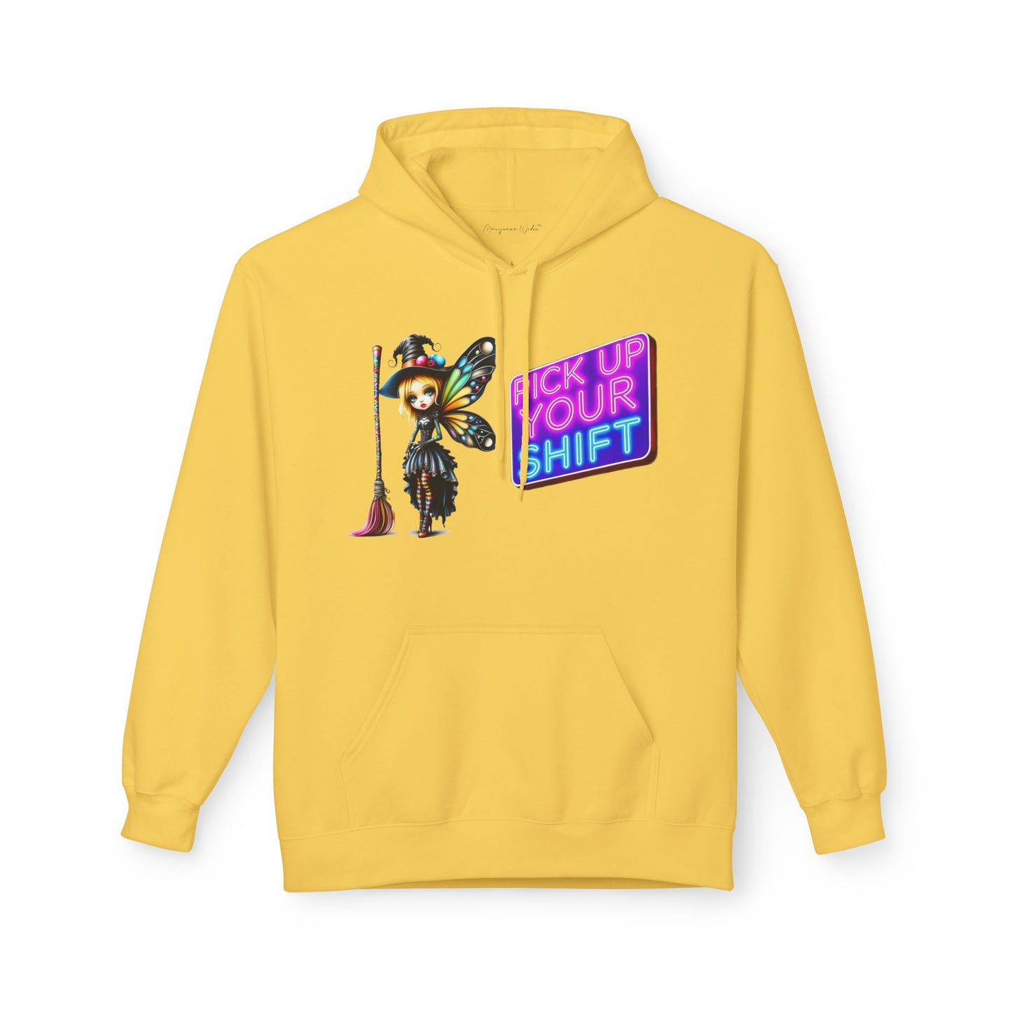 Halloween Fairy - 'Sweep and Ride' - Witch Broom Fairy Graphic Unisex Hoodie