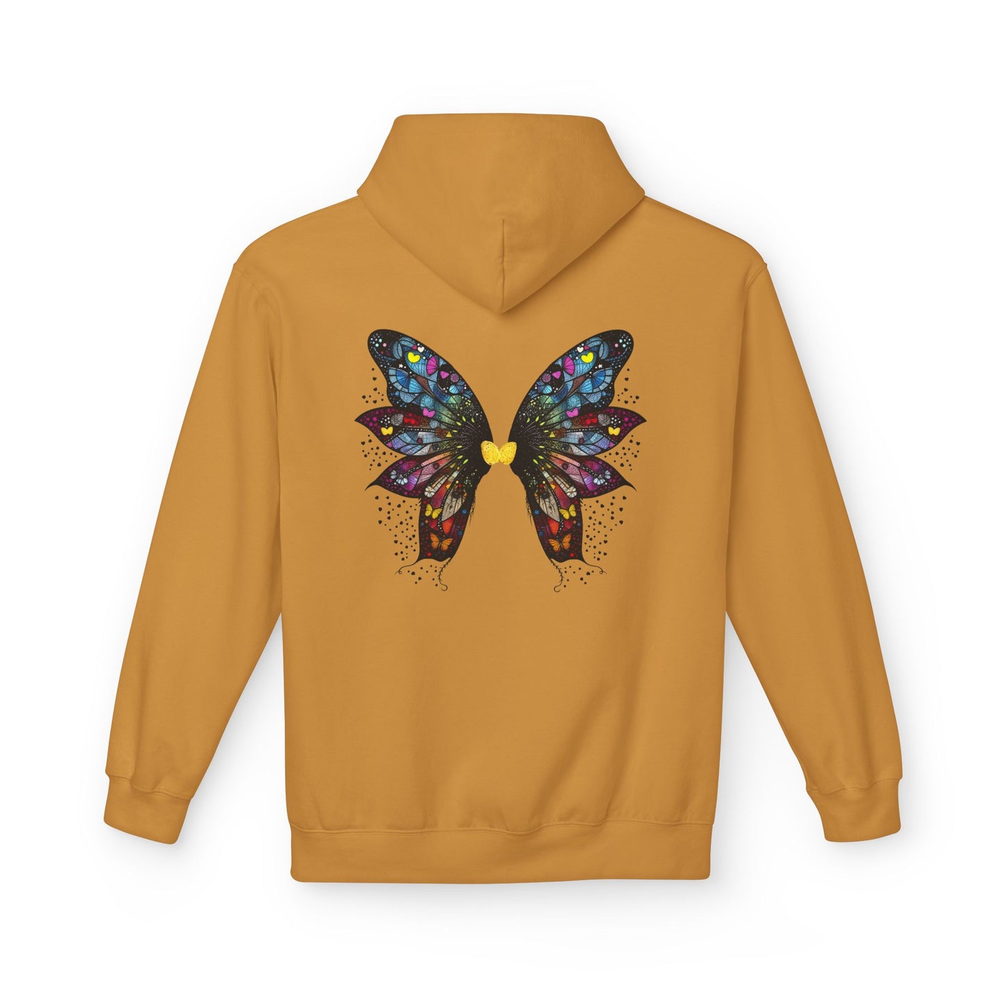 Fairy Dancer - Fairy Butterfly Wings Hoodie — Colorful Butterfly Mosaic Design