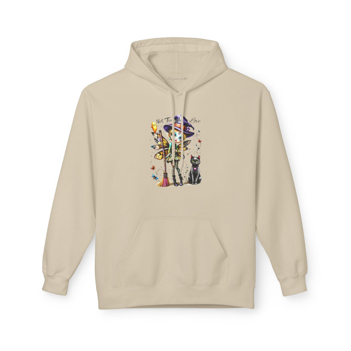 Halloween Fairy - Not Tonight Love - Cat Moonlit Forest Unisex Hoodie - Marijuana Widow