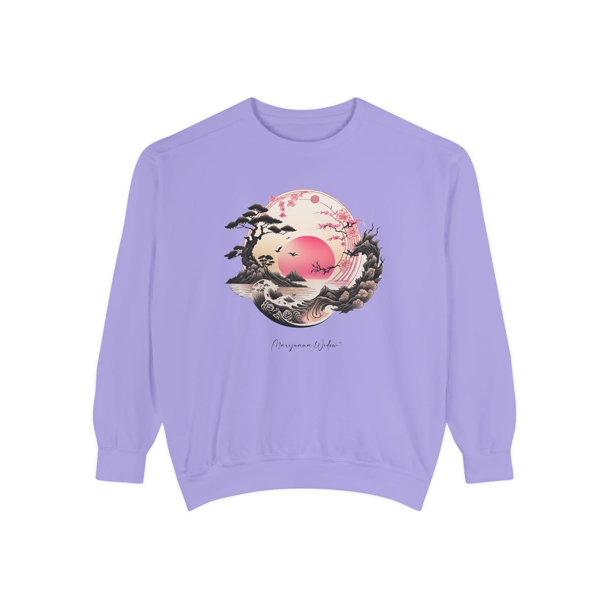 Japanese Sunset Cherry Blossom Sweatshirt - Marijuana Widow
