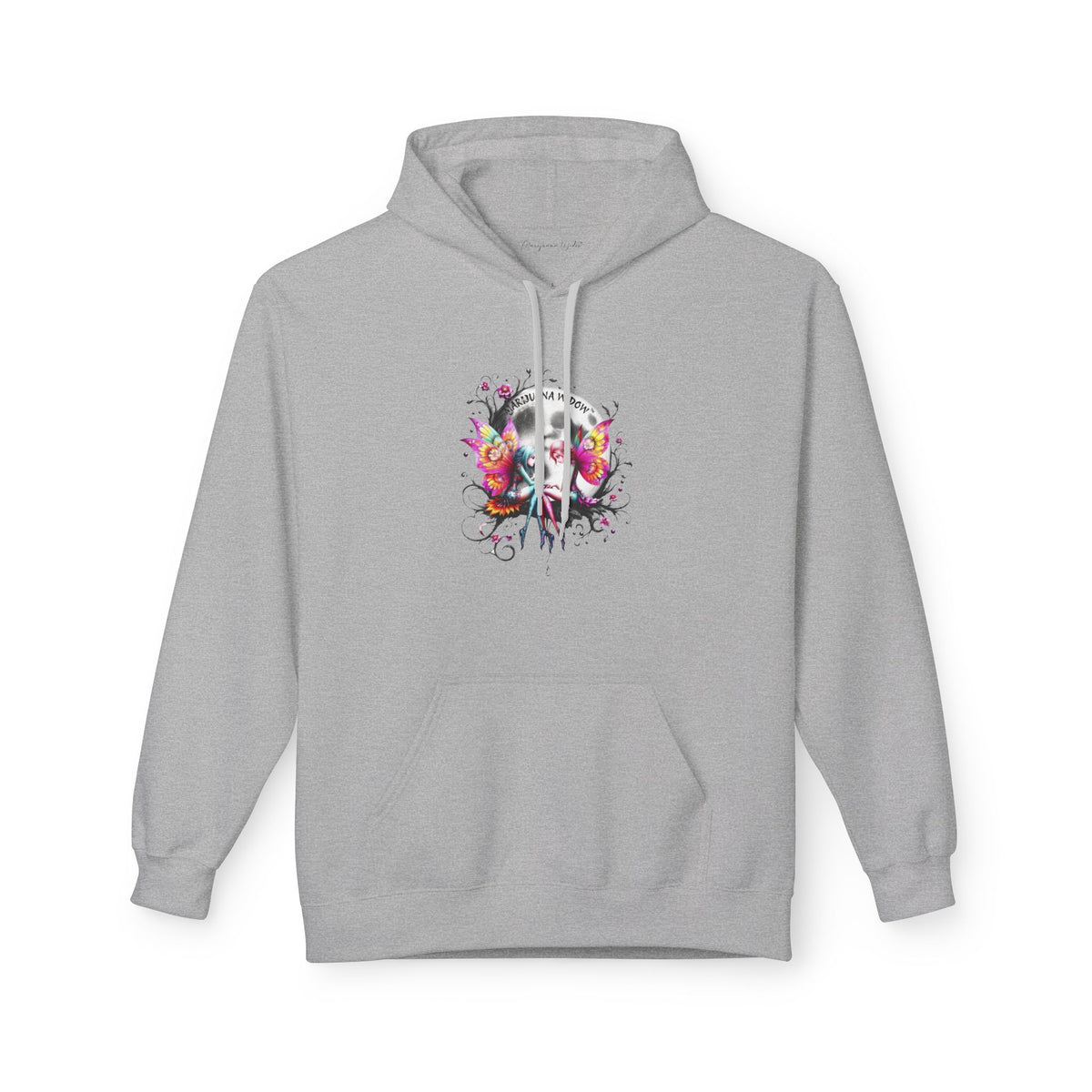 Moon Fairy - Dreamin' Butterfly Hoodie — Vintage Floral Graphic Unisex Pullover - Marijuana Widow