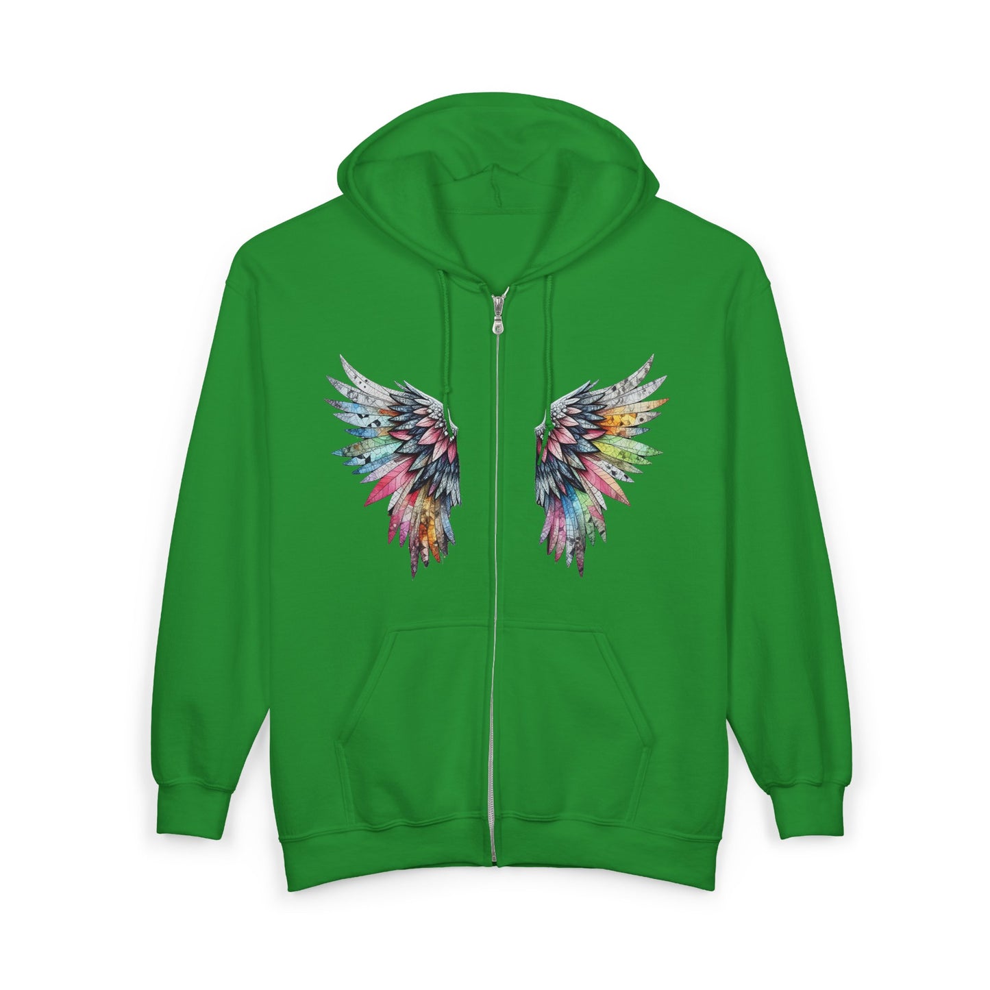 Angel Wings – Watercolor Feathered Wing Design - Full-Zip Hoodie