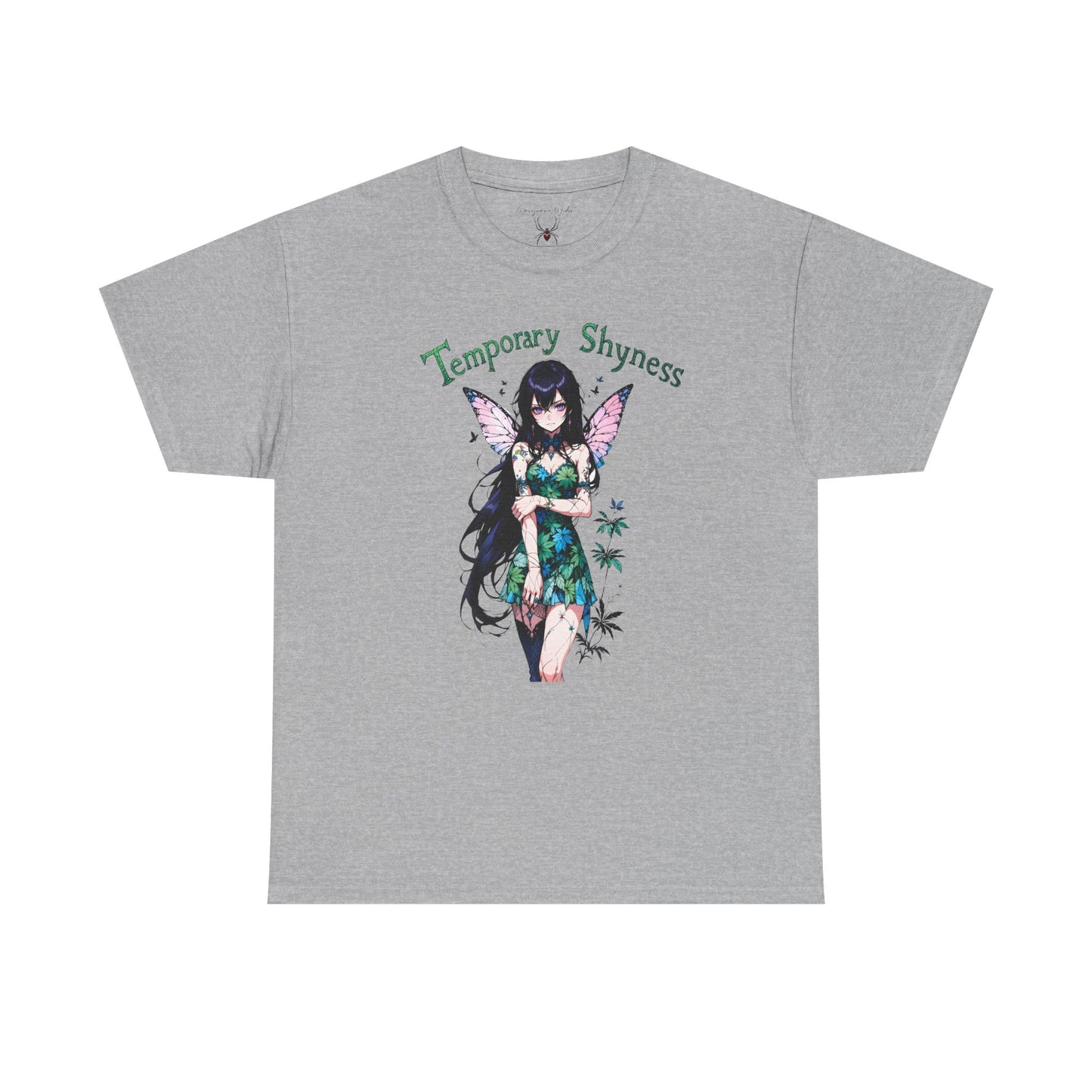 Fairy Anime T-Shirt — Temporary Shyness - Gothic Floral Winged Girl Graphic Tee - Unisex
