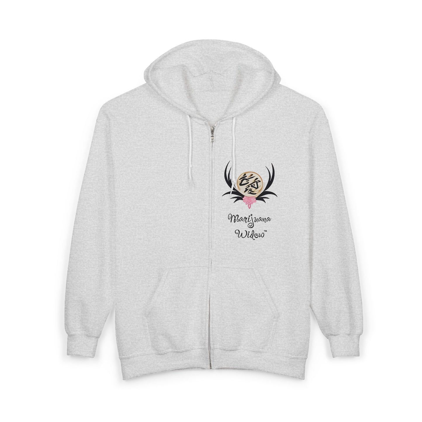 Dragon Sakura Zip Hoodie — Japanese Floral Dragon Full-Zip Unisex Sweatshirt
