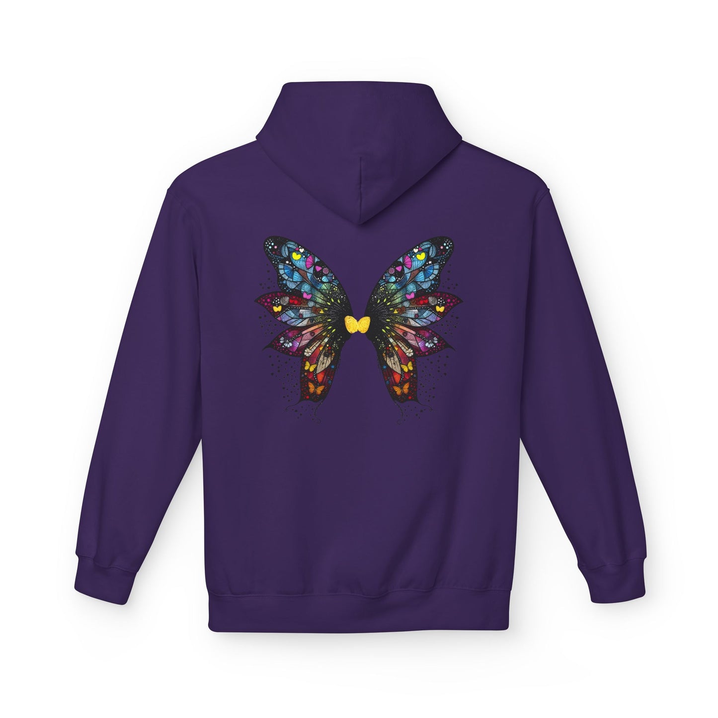Fairy Dancer - Fairy Butterfly Wings Hoodie — Colorful Butterfly Mosaic Design