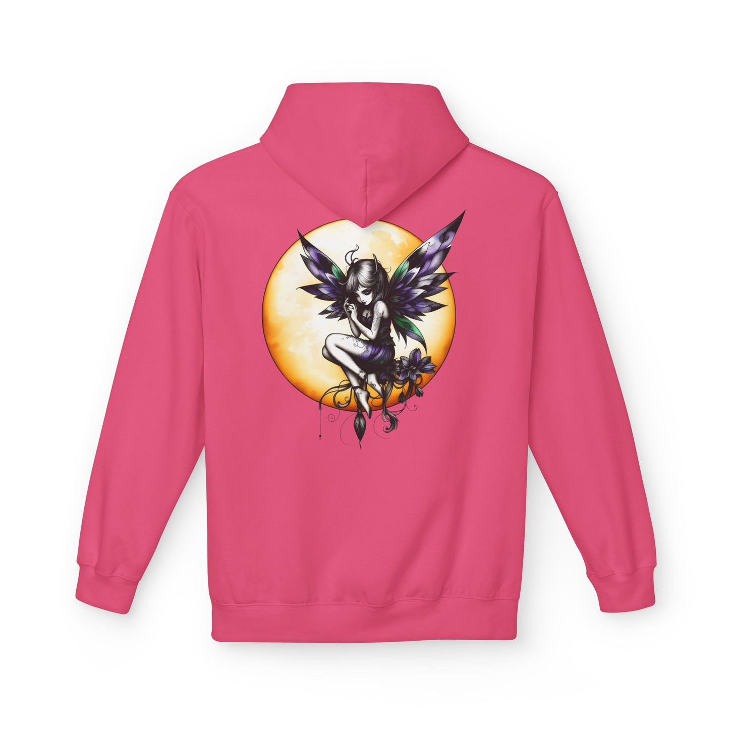 Fairy Moon Hoodie — Girl in the Moon - Fantasy Fairy with Crescent Moon Graphic