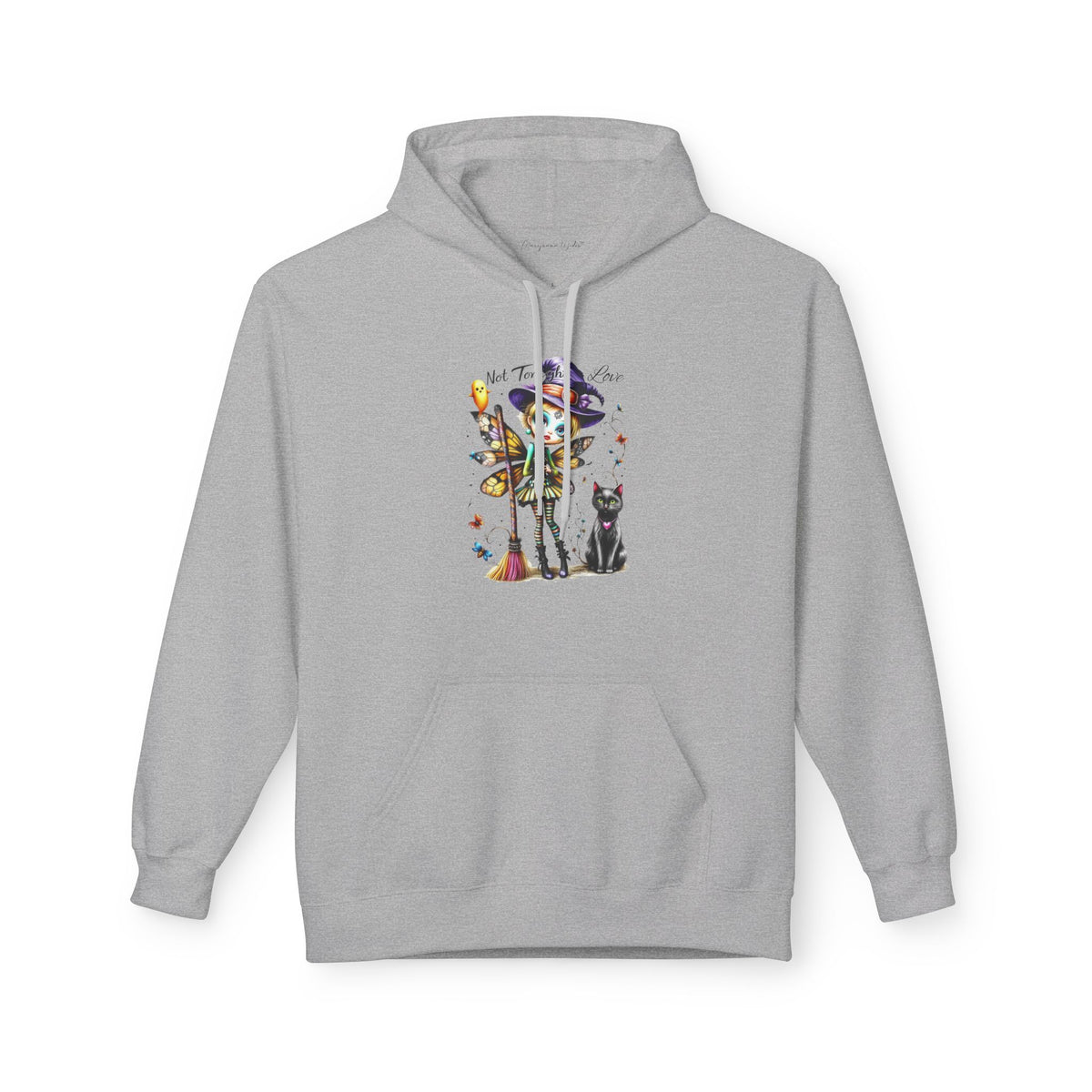 Halloween Fairy - Not Tonight Love - Cat Moonlit Forest Unisex Hoodie - Marijuana Widow